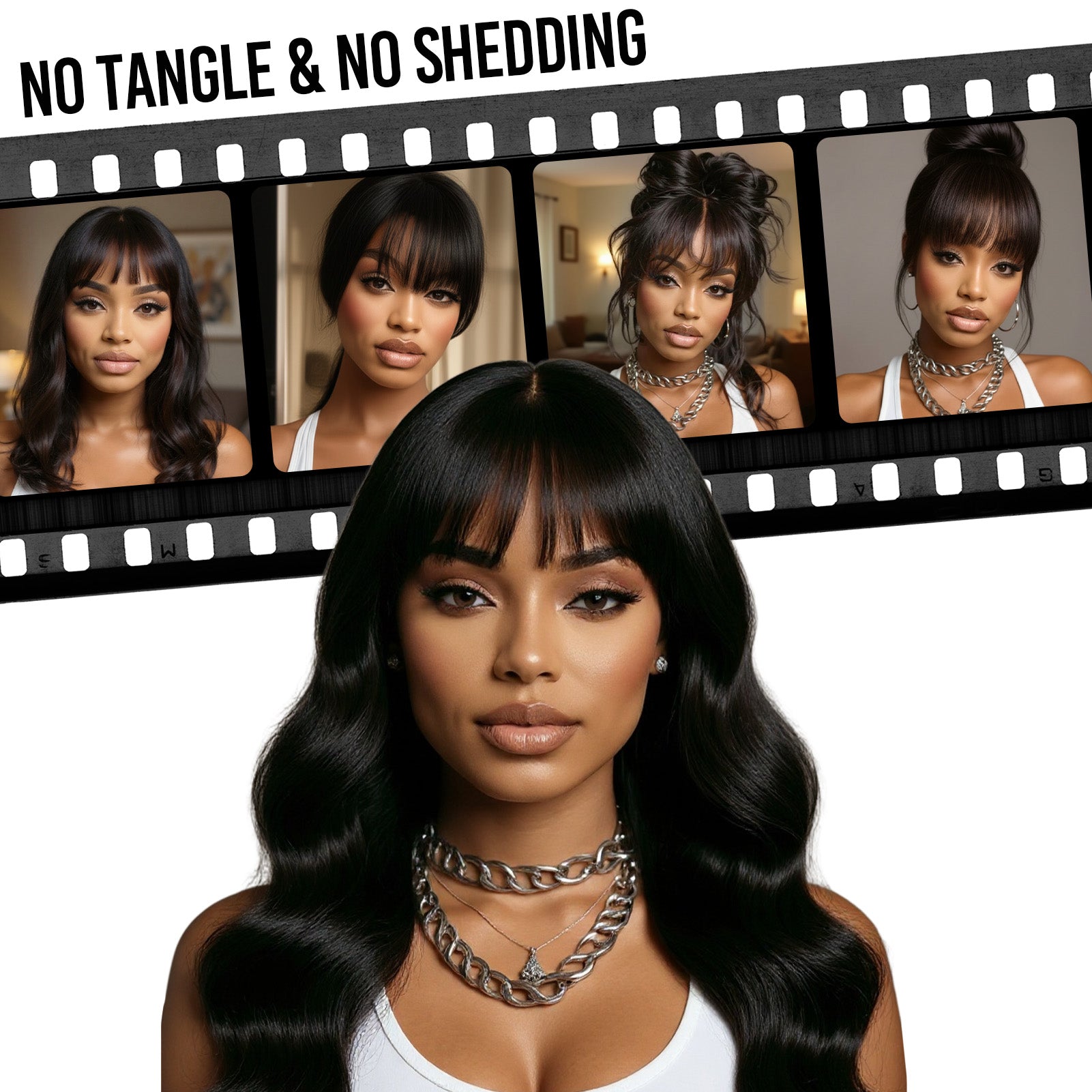 GOIPLE Black BODY With Bands Premium Hair Wig – 180% Density Natural Look for Daily Wear & Commuting