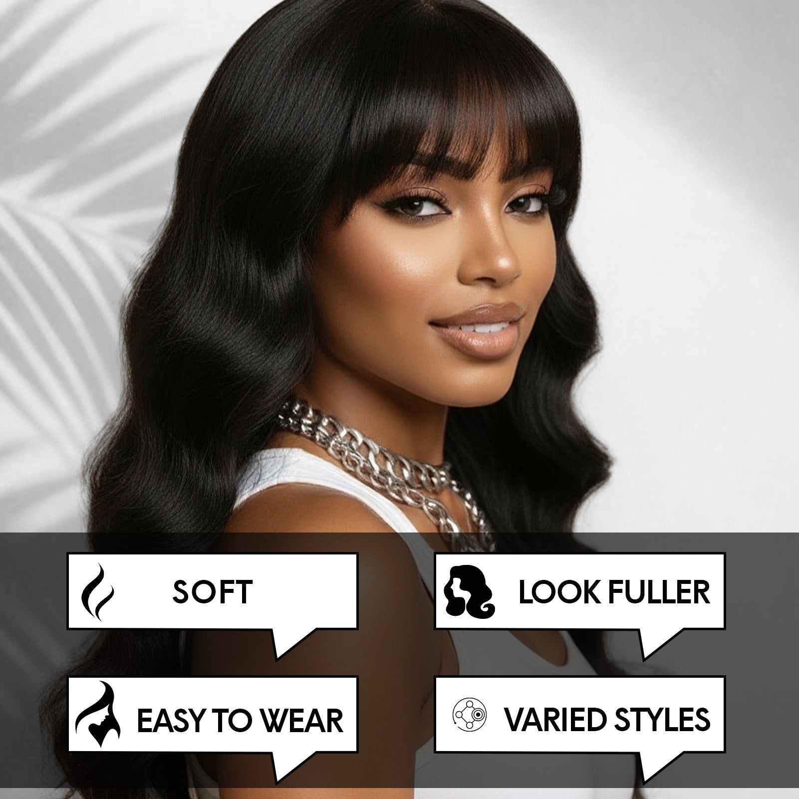 GOIPLE Black BODY With Bands Premium Hair Wig – 180% Density Natural Look for Daily Wear & Commuting