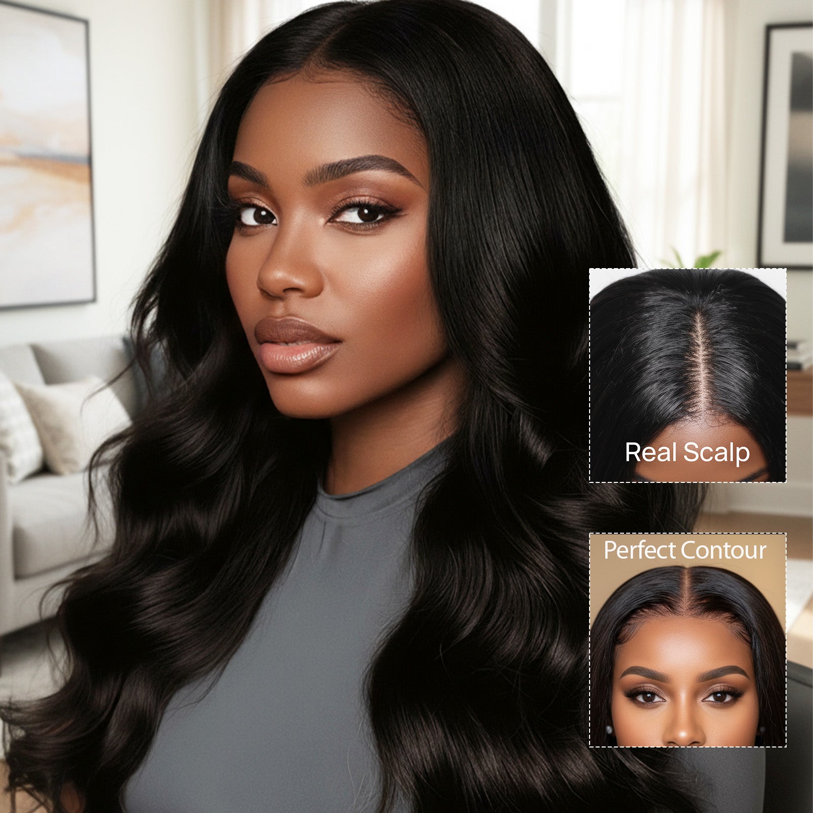 GOlPLE Black Lace 5*5 BODY Wig With 180%Density Personality Daily Life