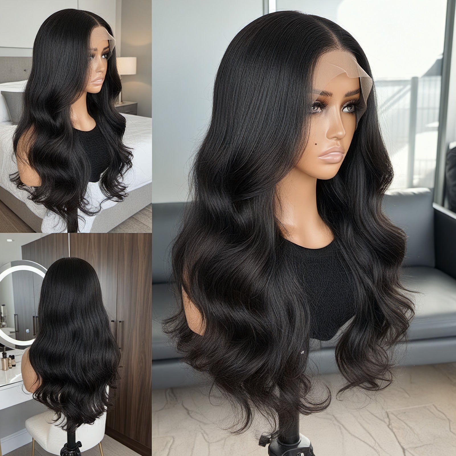 GOlPLE Black Lace 5*5 BODY Wig With 180%Density Personality Daily Life