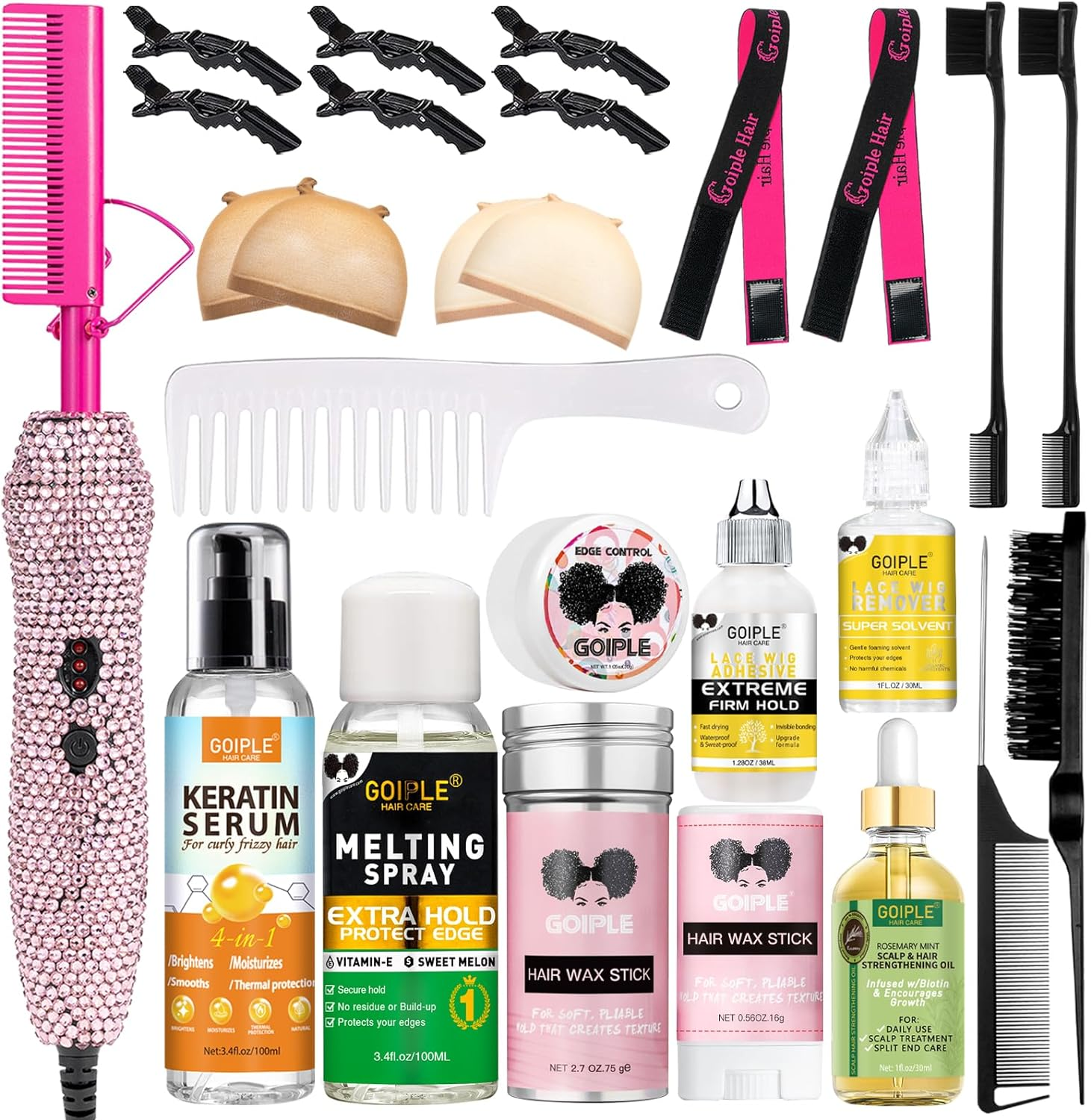 Electrical Straightening Comb Curling Iron for Natural Black Hair Wigs