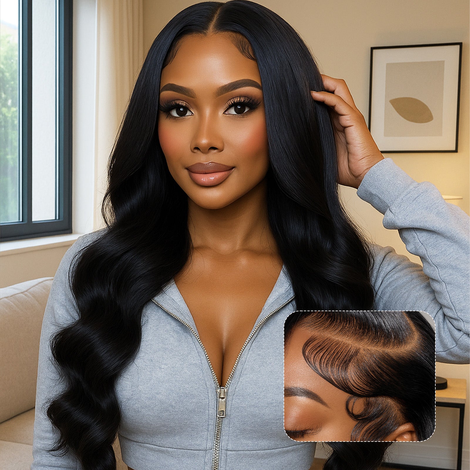 GOlPLE Black Lace 5*5 BODY Wig With 180%Density Personality Daily Life