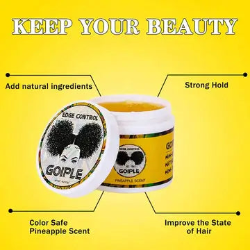 Strong Hold Edge Control Gel for Smoother Edge 4oz（Pineapple）