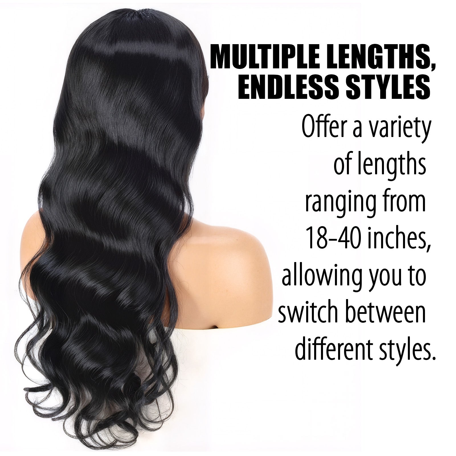 GOlPLE Black Lace 5*5 BODY Wig With 180%Density Personality Daily Life