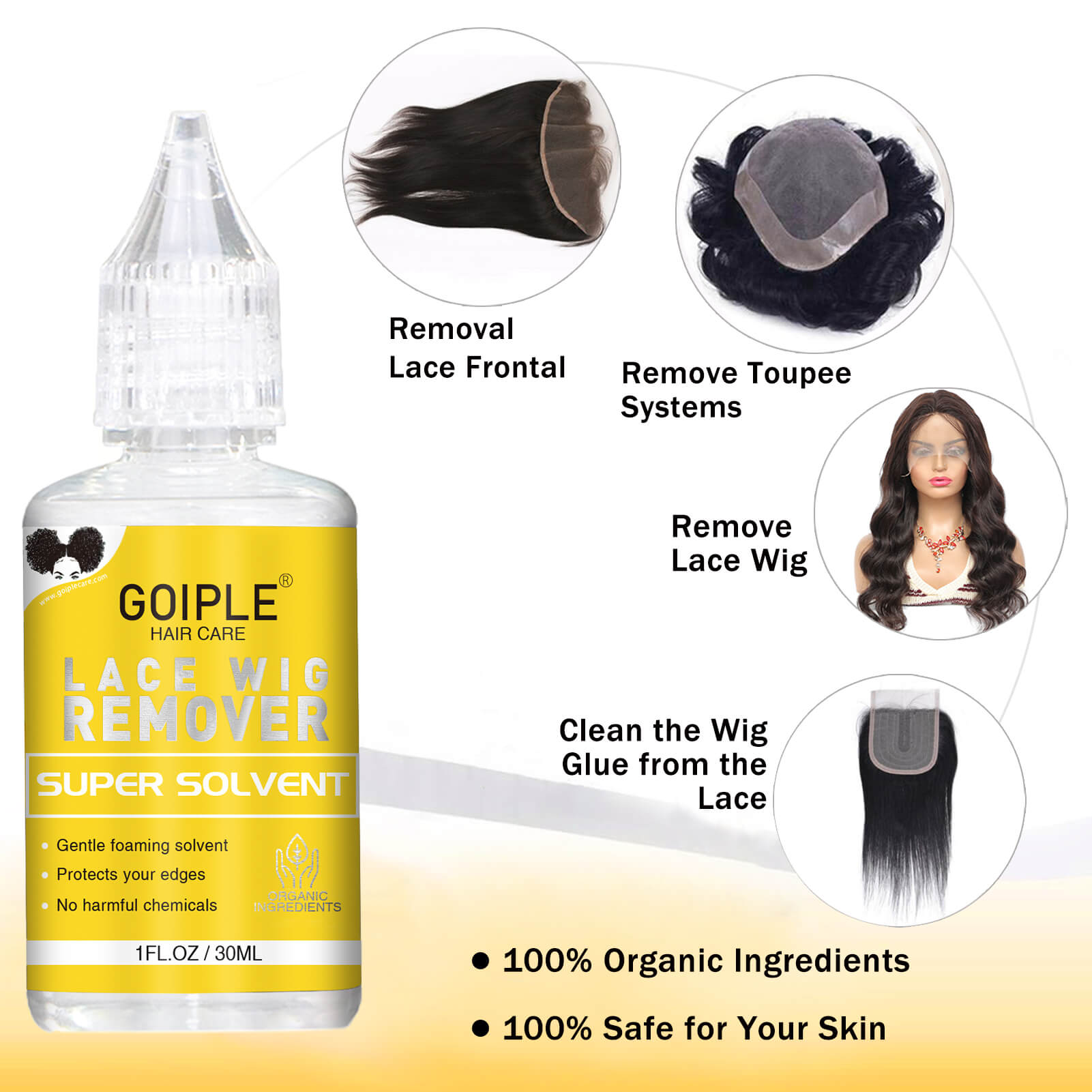 Lace Front Wig Glue Dual Tip Applicator Wig Glue Adhesive, Strong Hold Lace  Adhesive Glue for