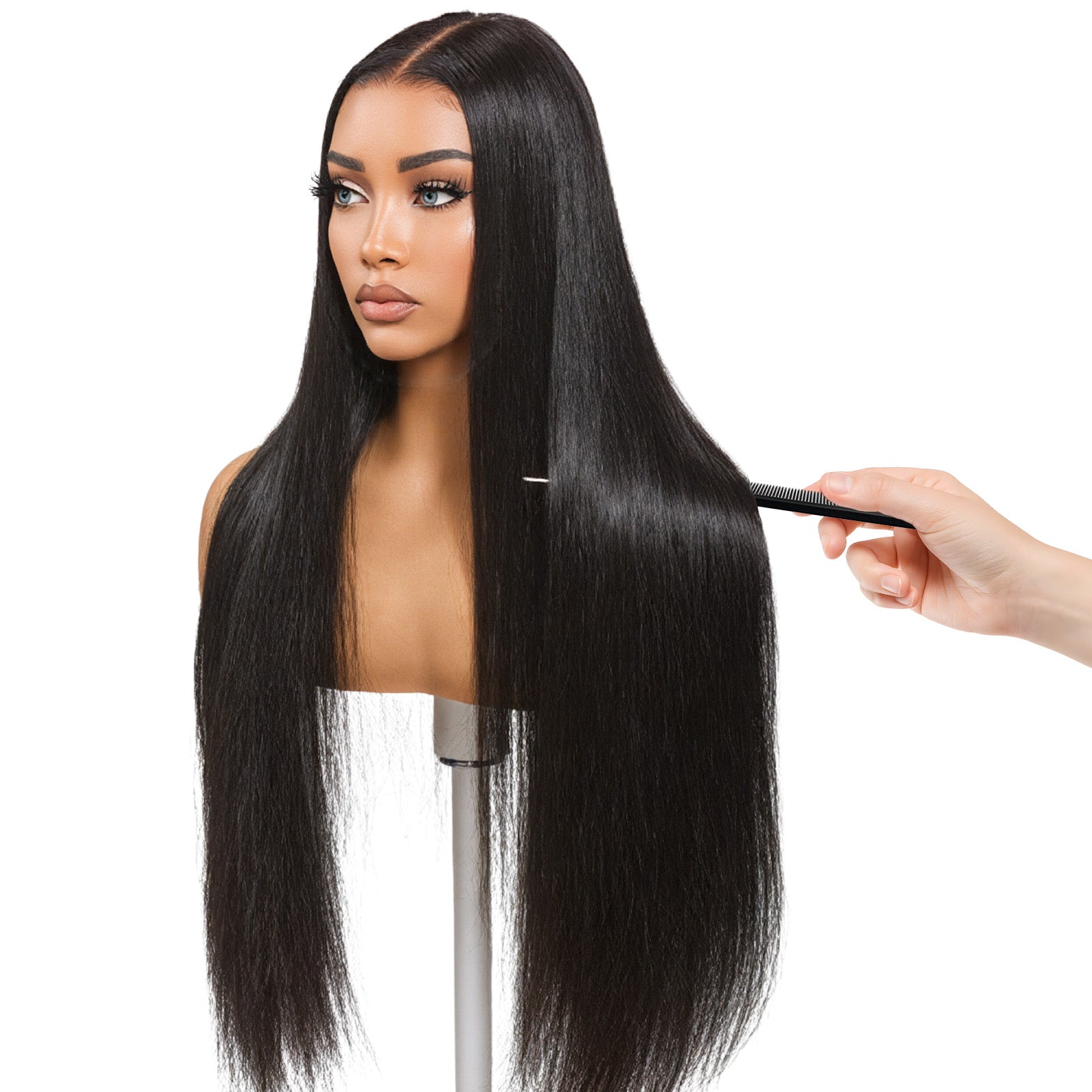 GOIPLE Black 13x4 Lace Straight Wig With 180% Density Personality Daily Life