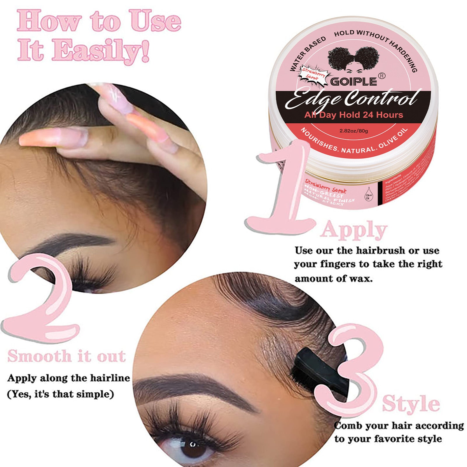 80g Edge Control Wax Strong Hold Non-greasy