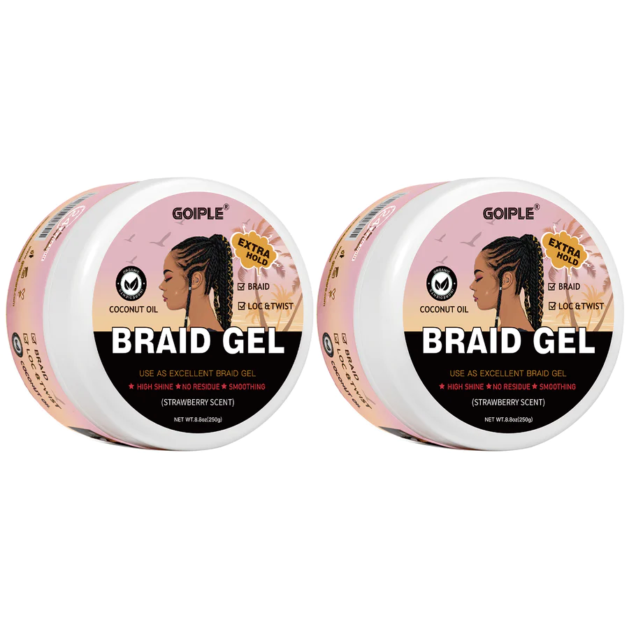 Extra Hold High Shine Braid Gel for Twist  (Strawberry )