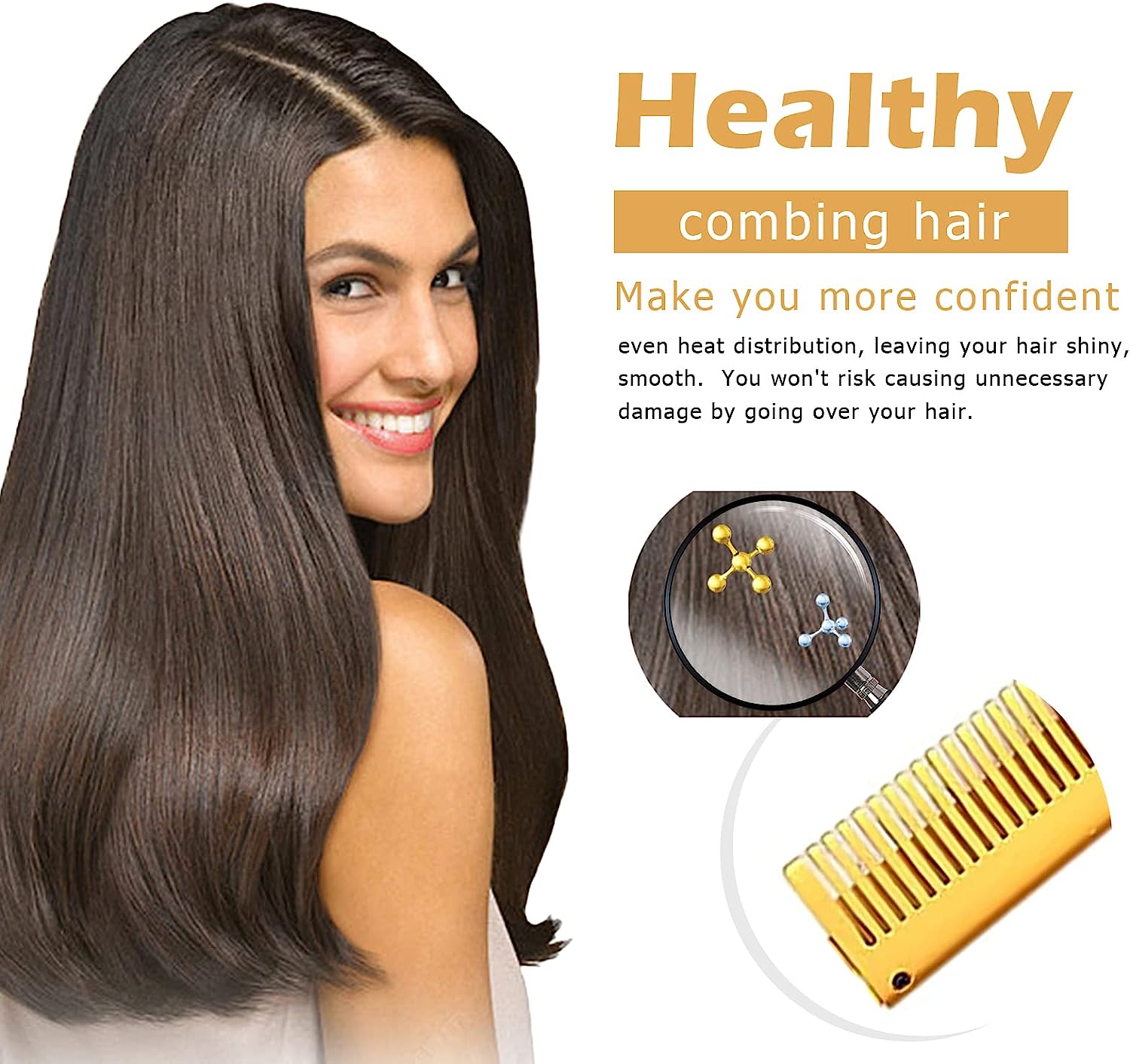 Electric Hot Comb with Adjustable Settings Fast Heating Set