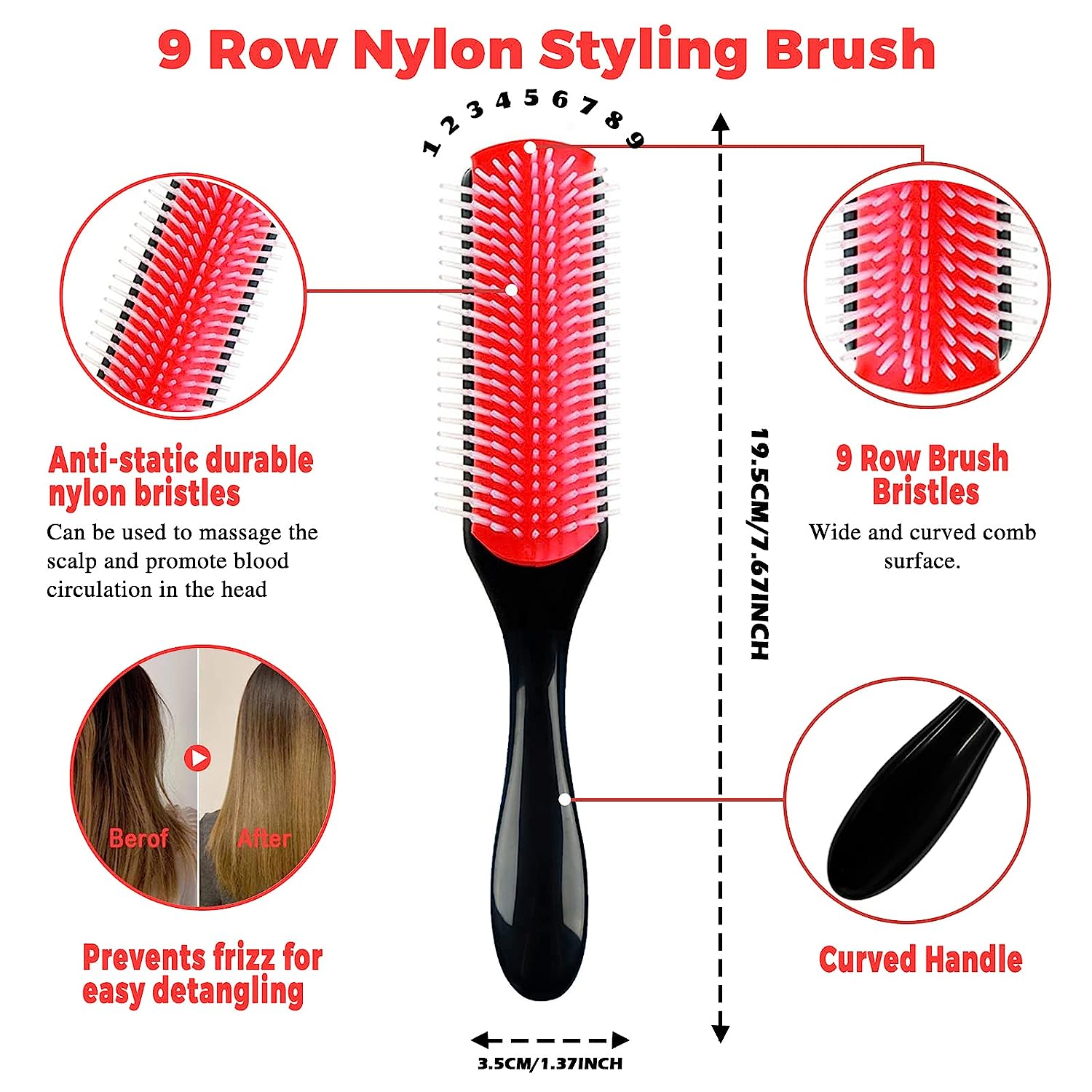 Detangling Brush for Curly Hair Set