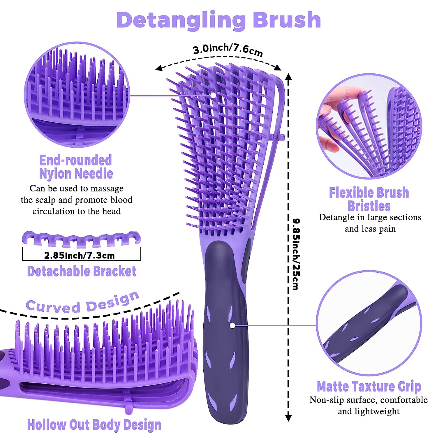 Hair Comb Detangling Brush Rosemary Oil Set