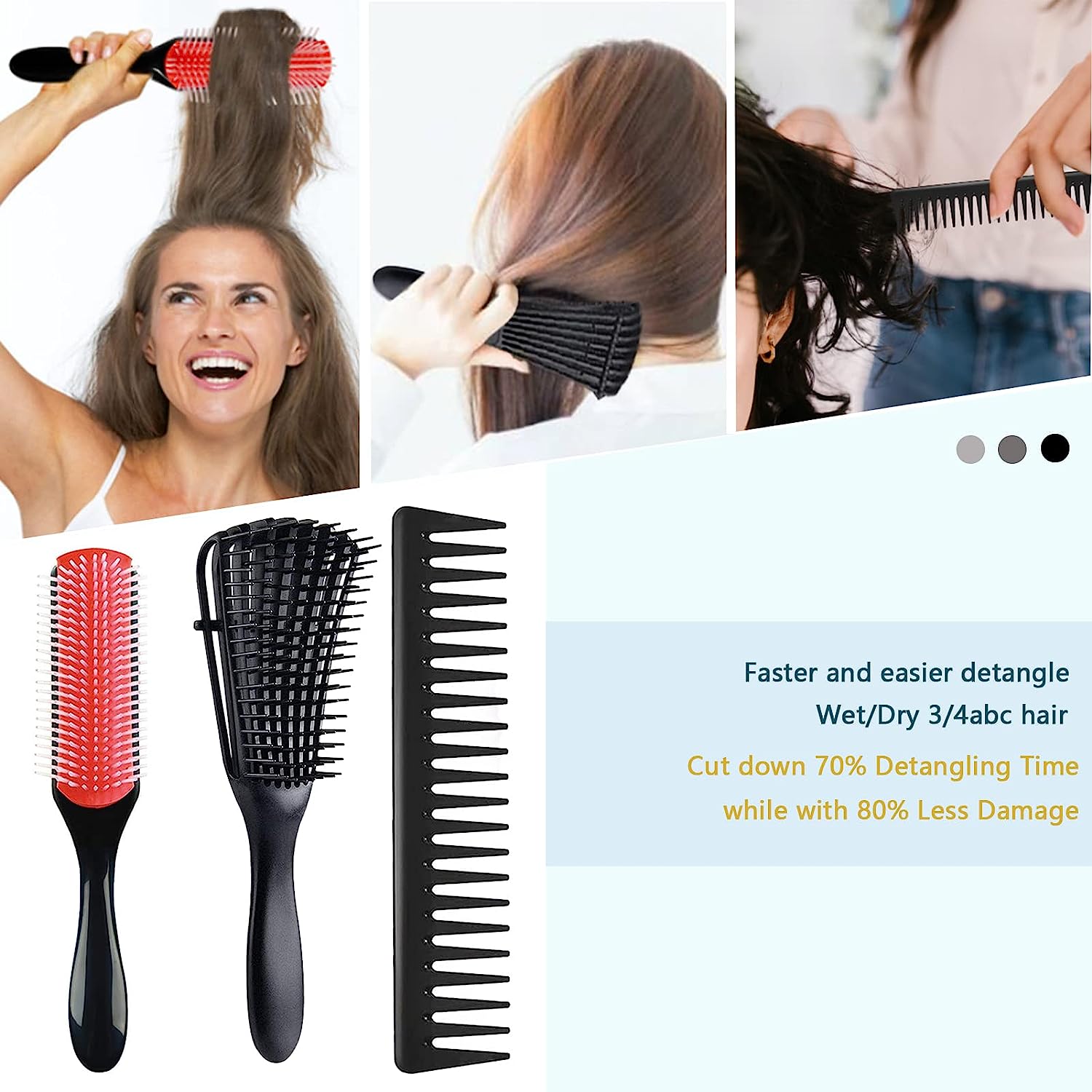 Detangling Brush for Curly Hair Set