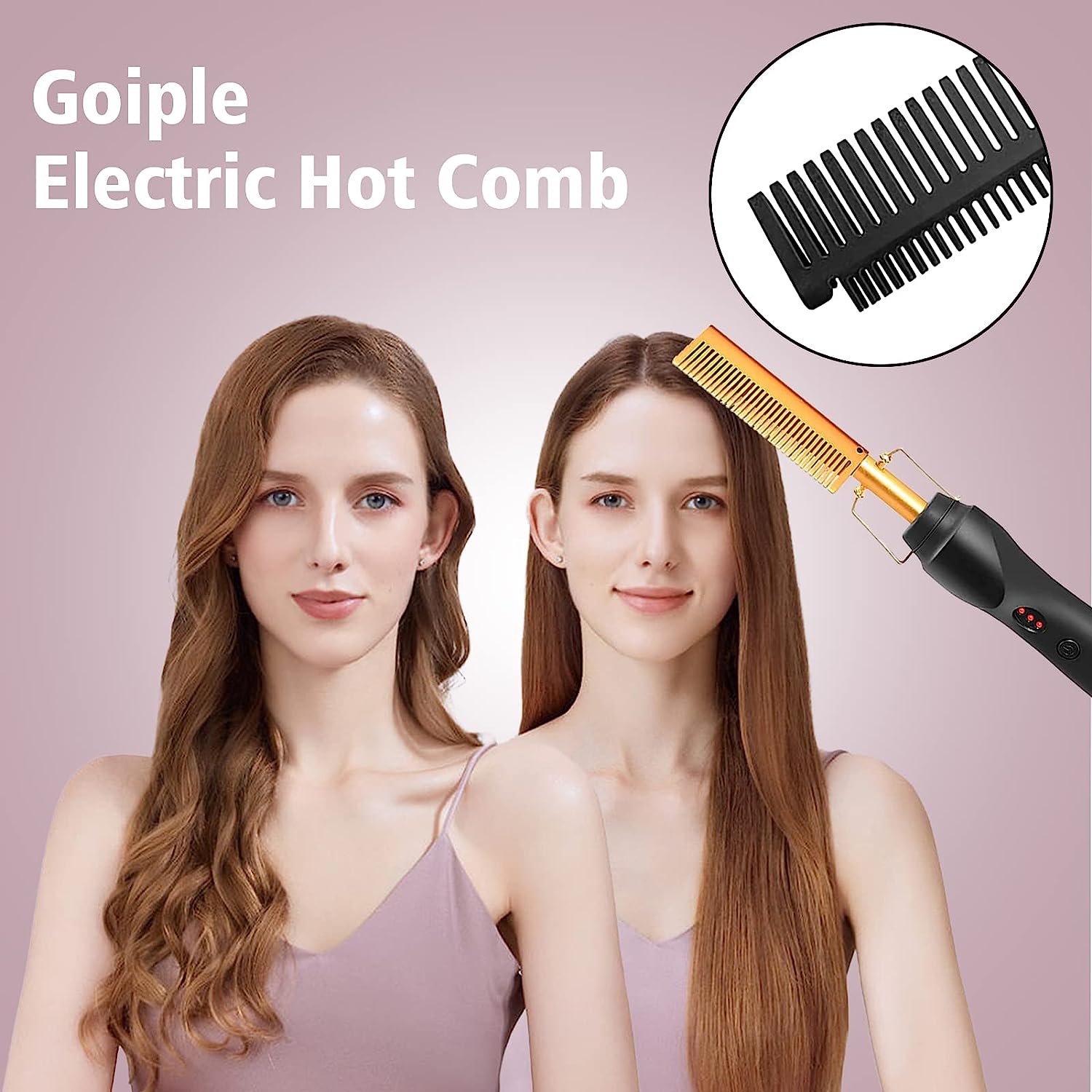 Electric Hot Comb with Adjustable Settings Fast Heating Set