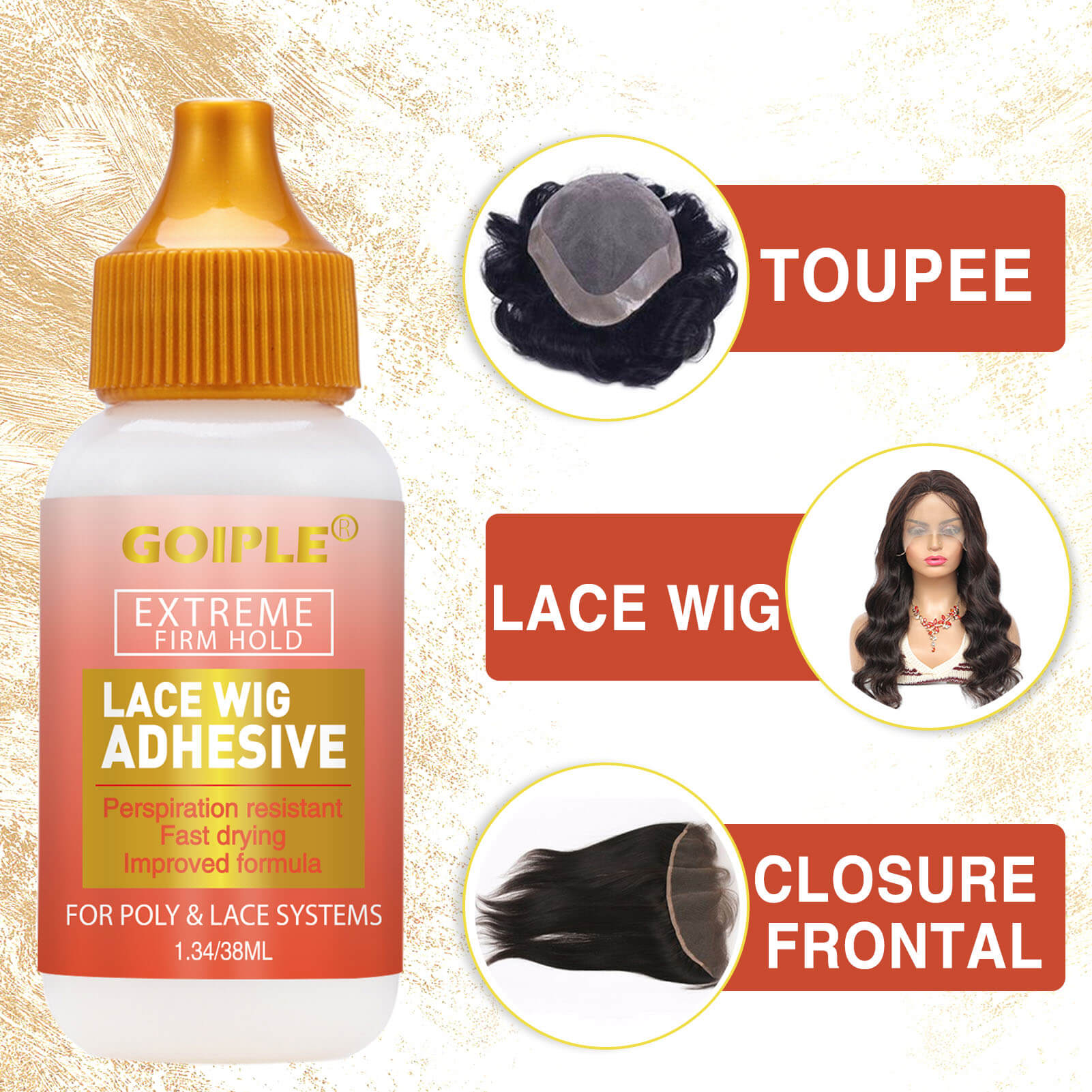 Waterproof Lace Front Wig Glue for Wigs with Tools