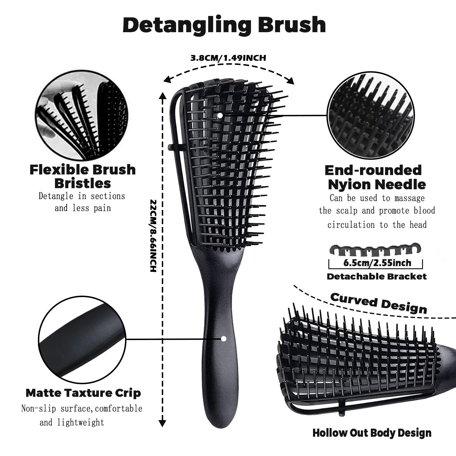 Detangling Brush for Curly Hair Curly Hair Brush for Women/Men/Kids