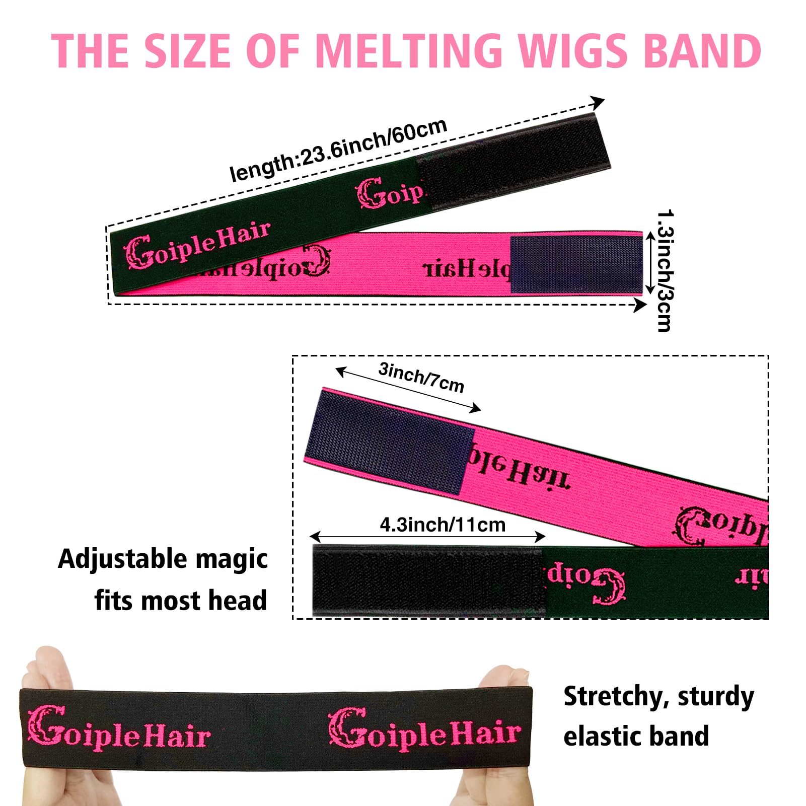 3PCS Elastic Bands for Wig Edges Wax Stick Set