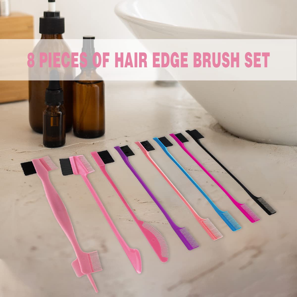 8 Pieces Hair Styling Comb Set for Edge&Back Brushing, Combing, Slicking Hair