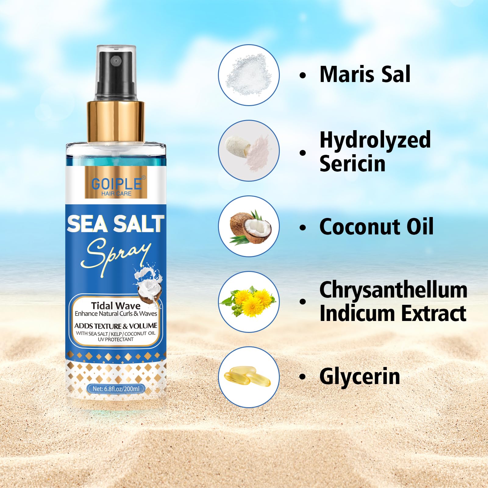 Natural Sea Salt Spray for Hair Men & Women