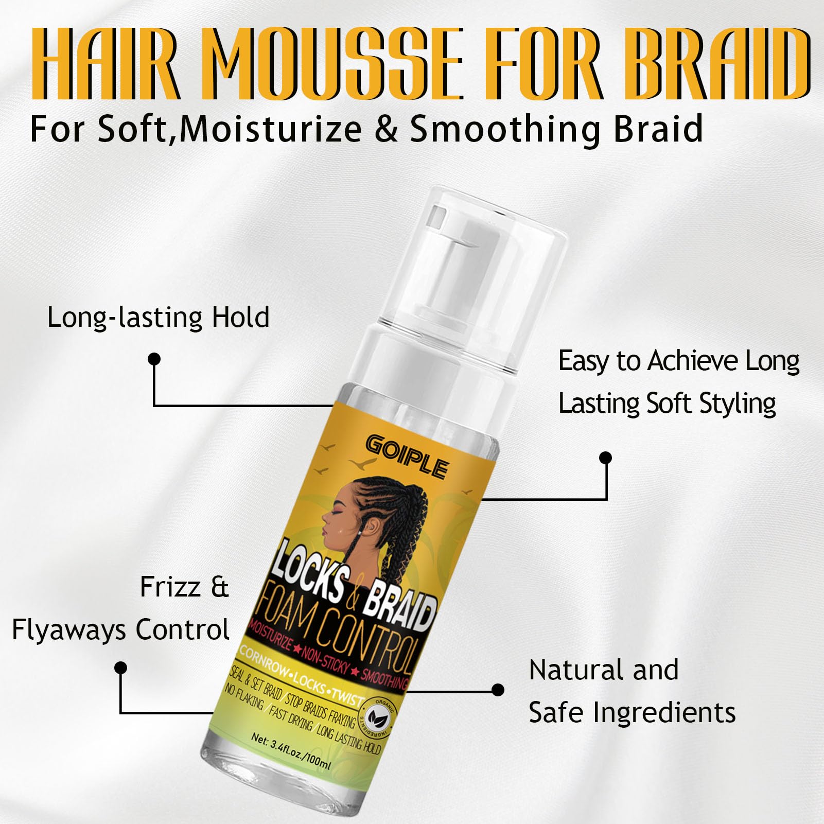 Braid Foam Control Mousse Braiding Mousse for Braids Twist