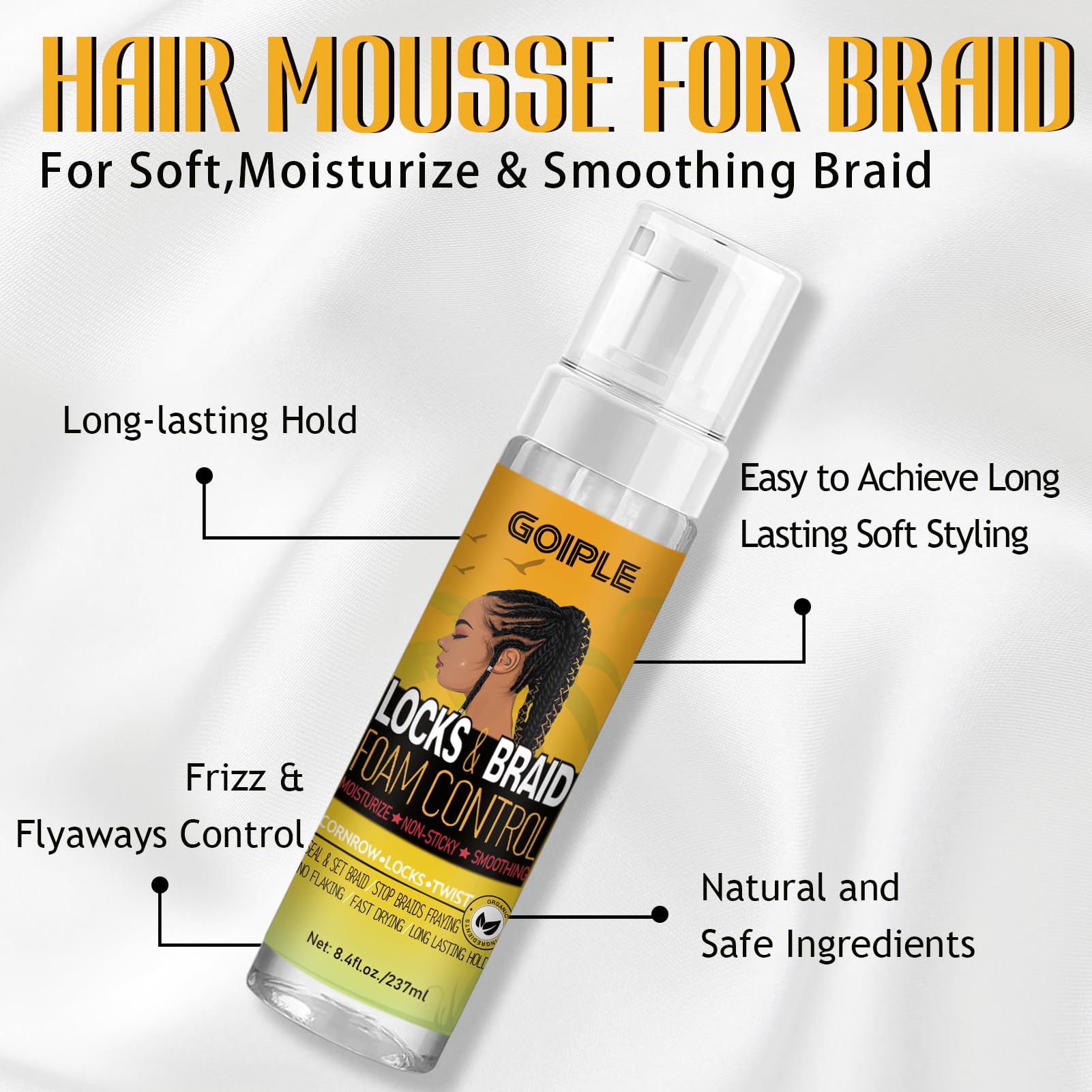 Braid Mousse Hair Braiding Mousse for Braids Twist
