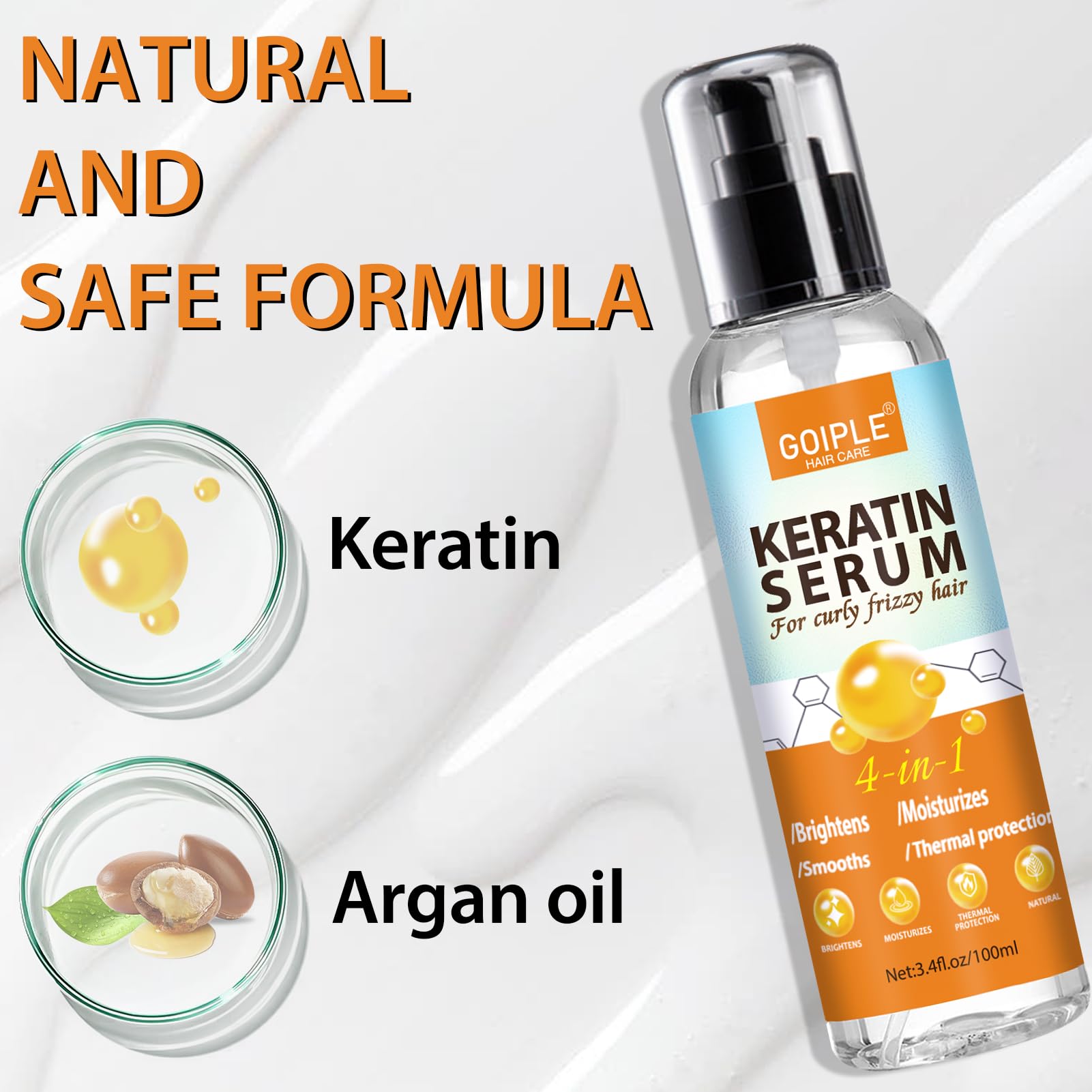 Keratin Protein Hair Serum for Curly Frizzy Hair