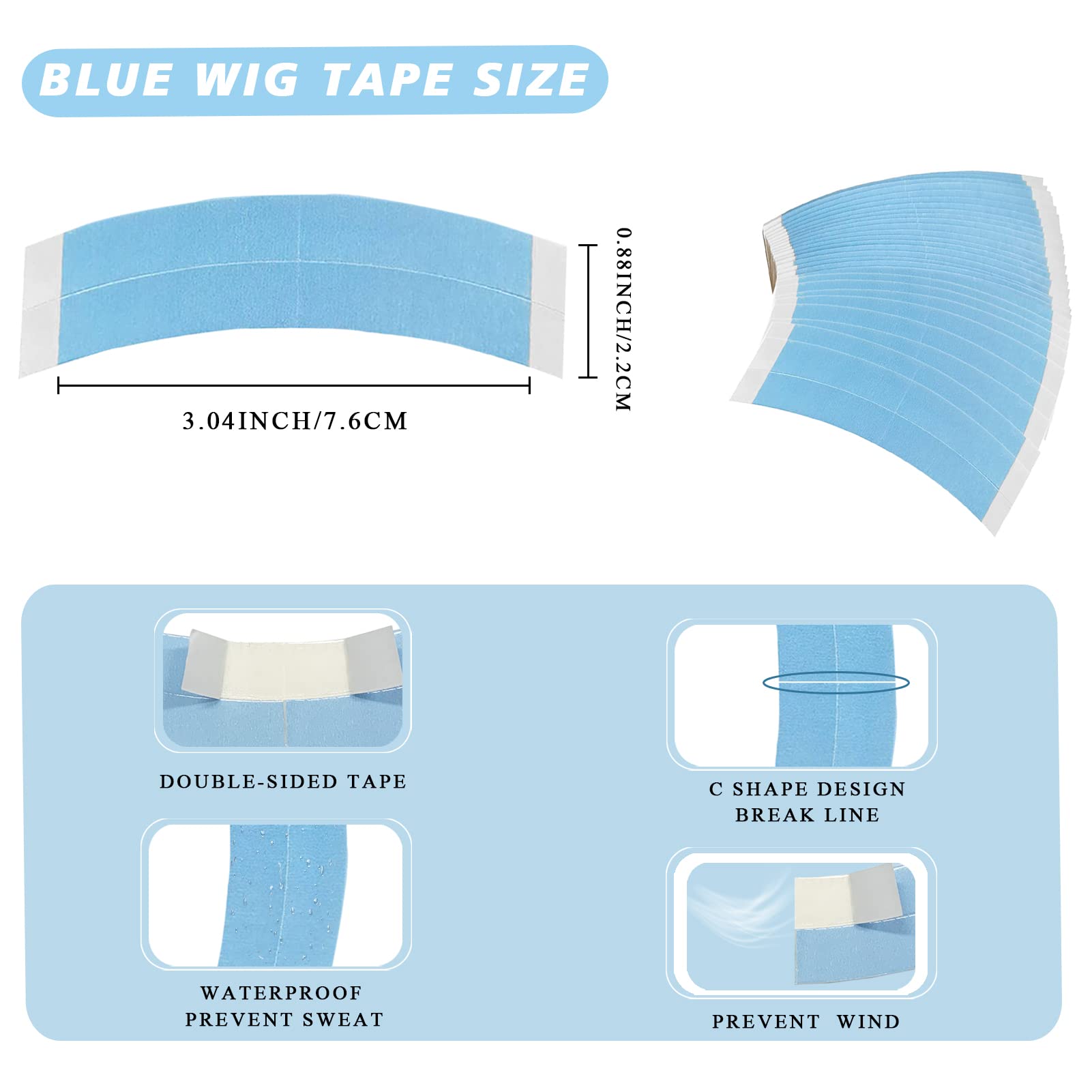 36pcs Wig Tape for Lace Wigs Double Sided Waterproof Lace Wigs Adhesive