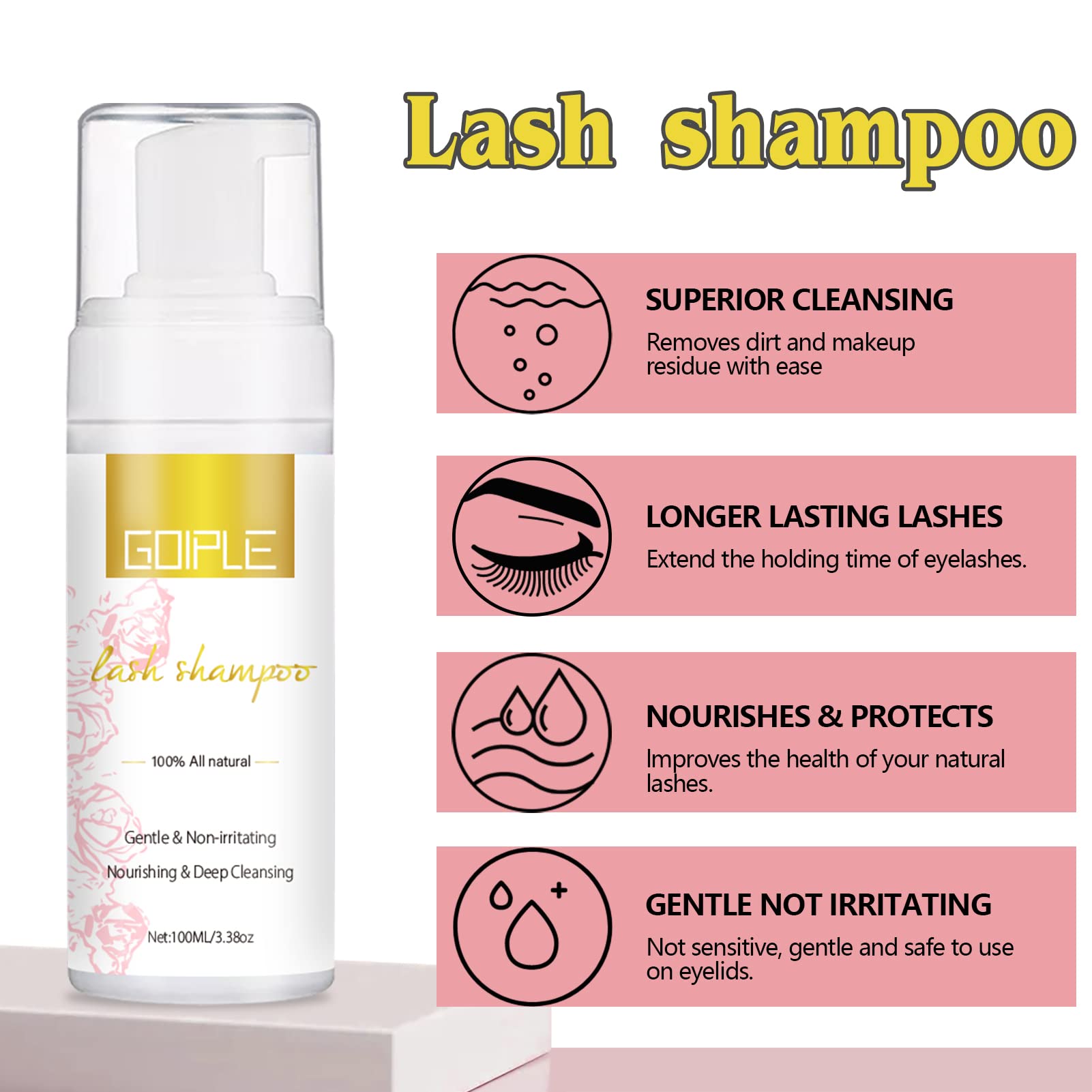 Rose Lash Shampoo for Extensions Kit