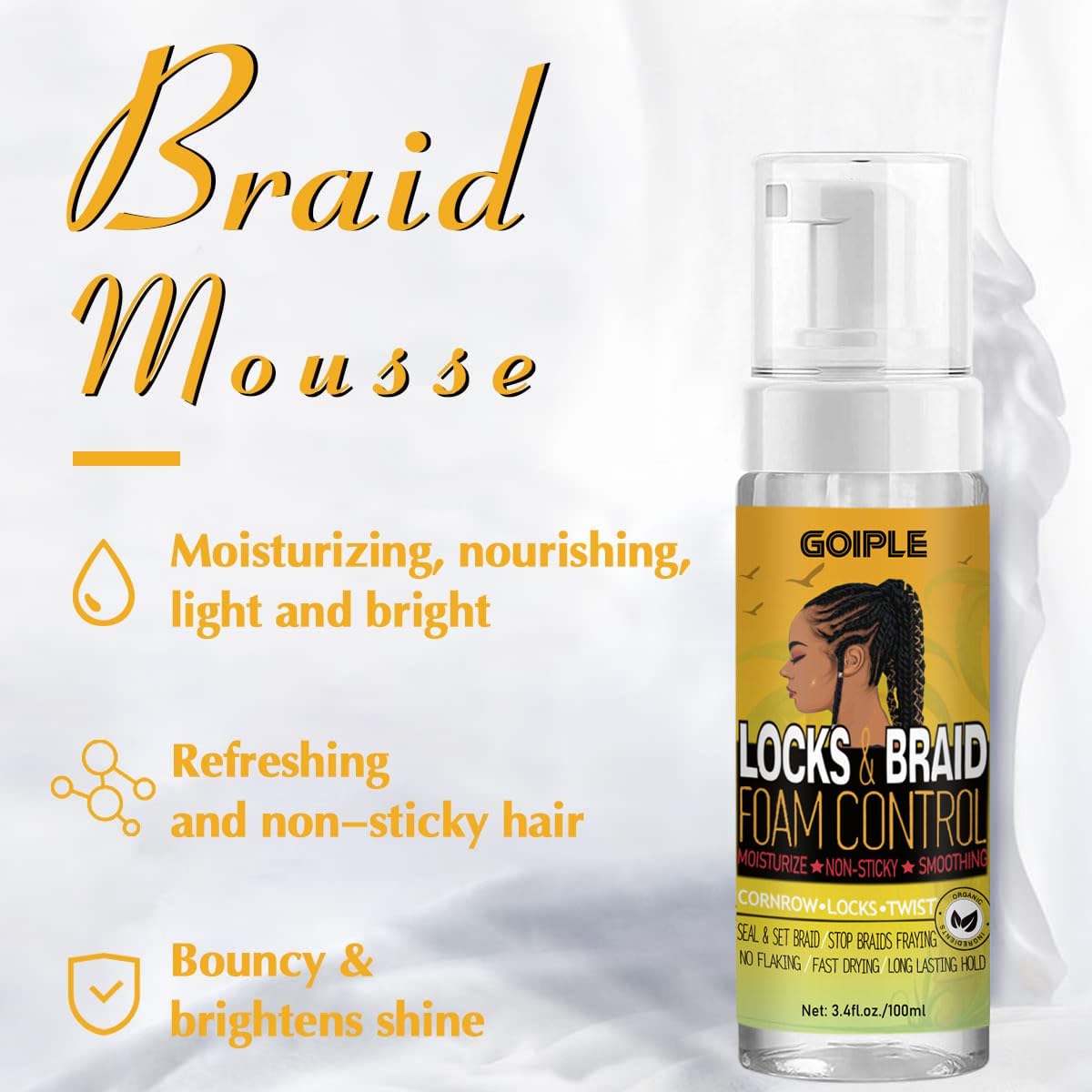 Braid Foam Control Mousse Braiding Mousse for Braids Twist