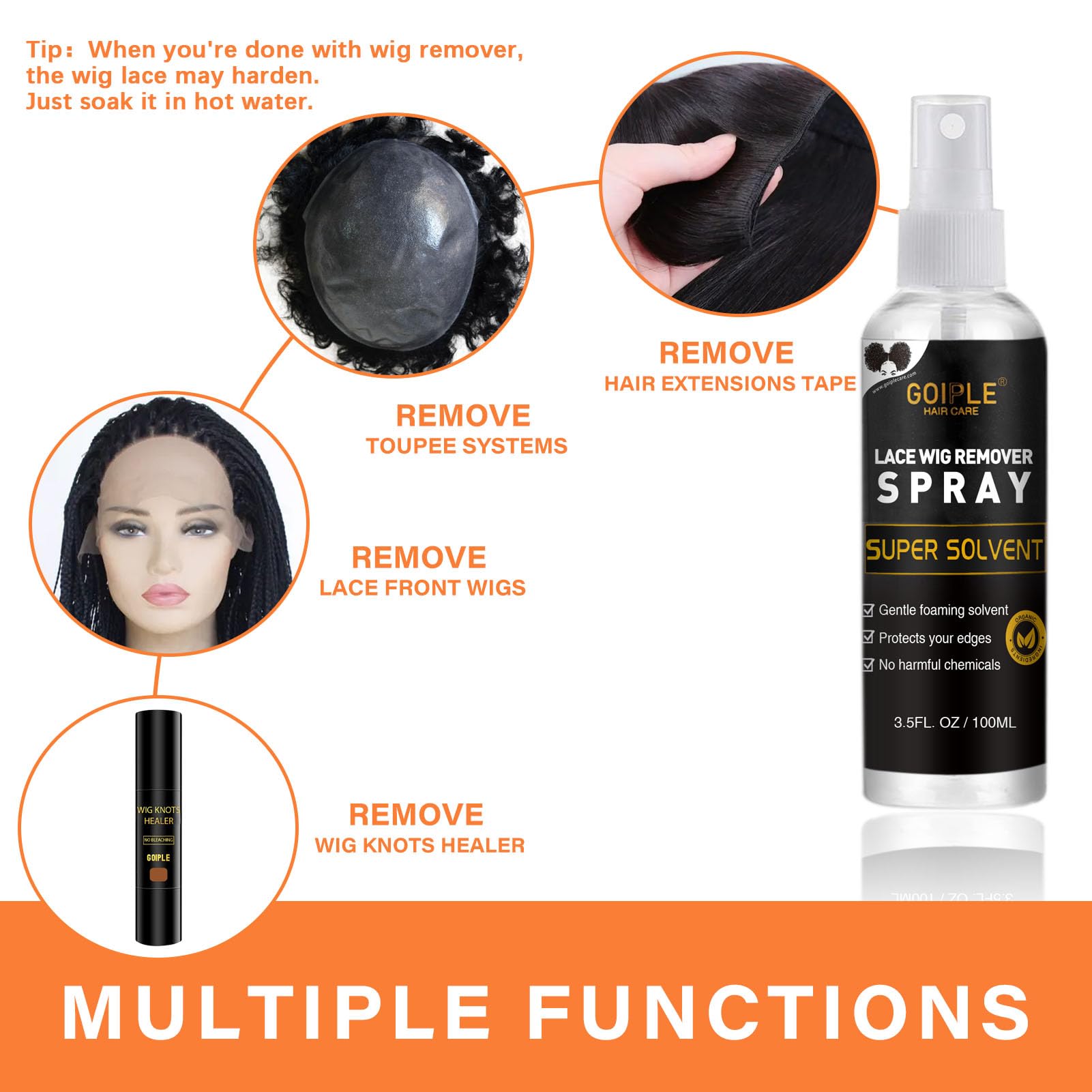 Tape in Extension Remover Hair Glue Remover Spray