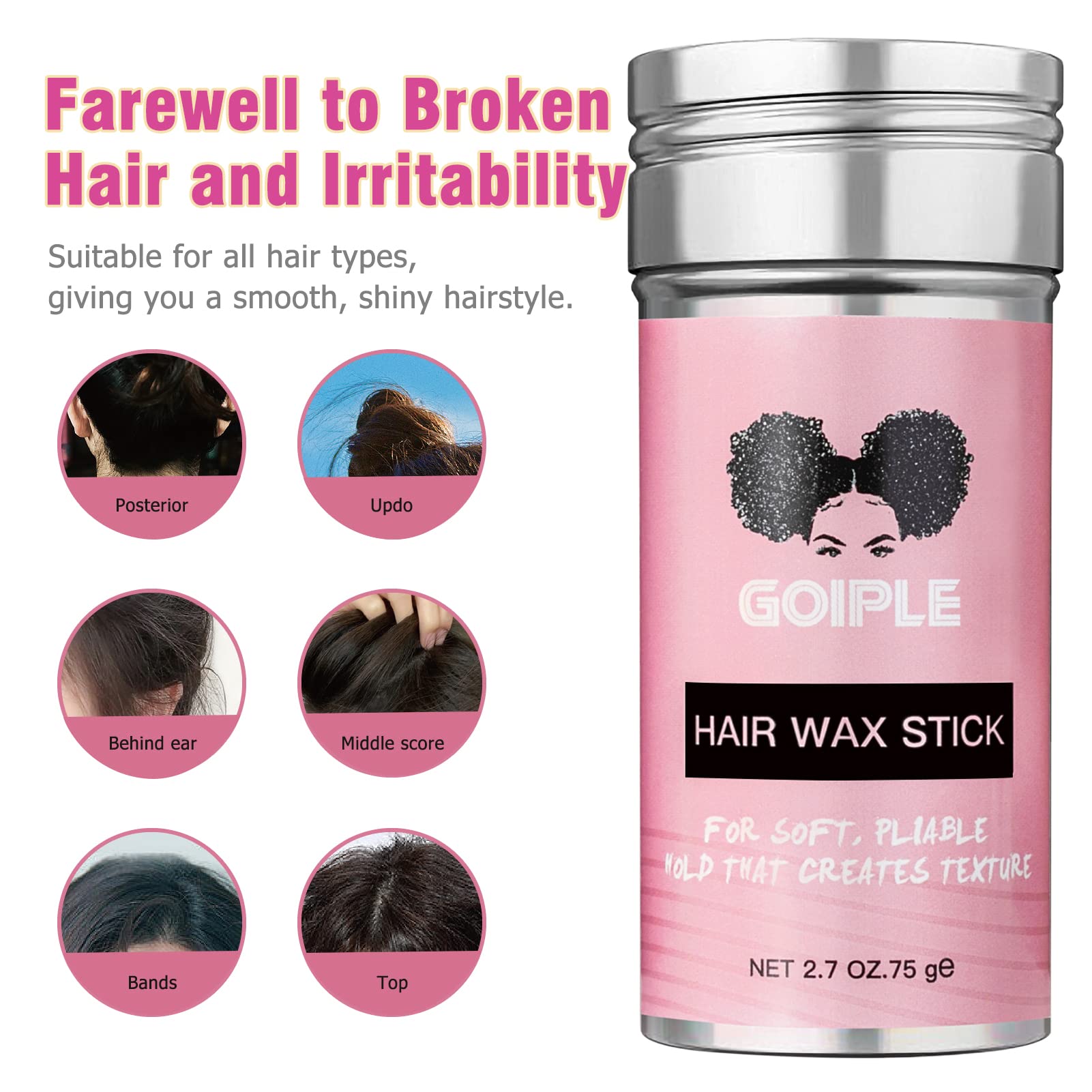 Hair Wax Stick for Hair Wig, Long-Lasting Styling Wax Stick Set