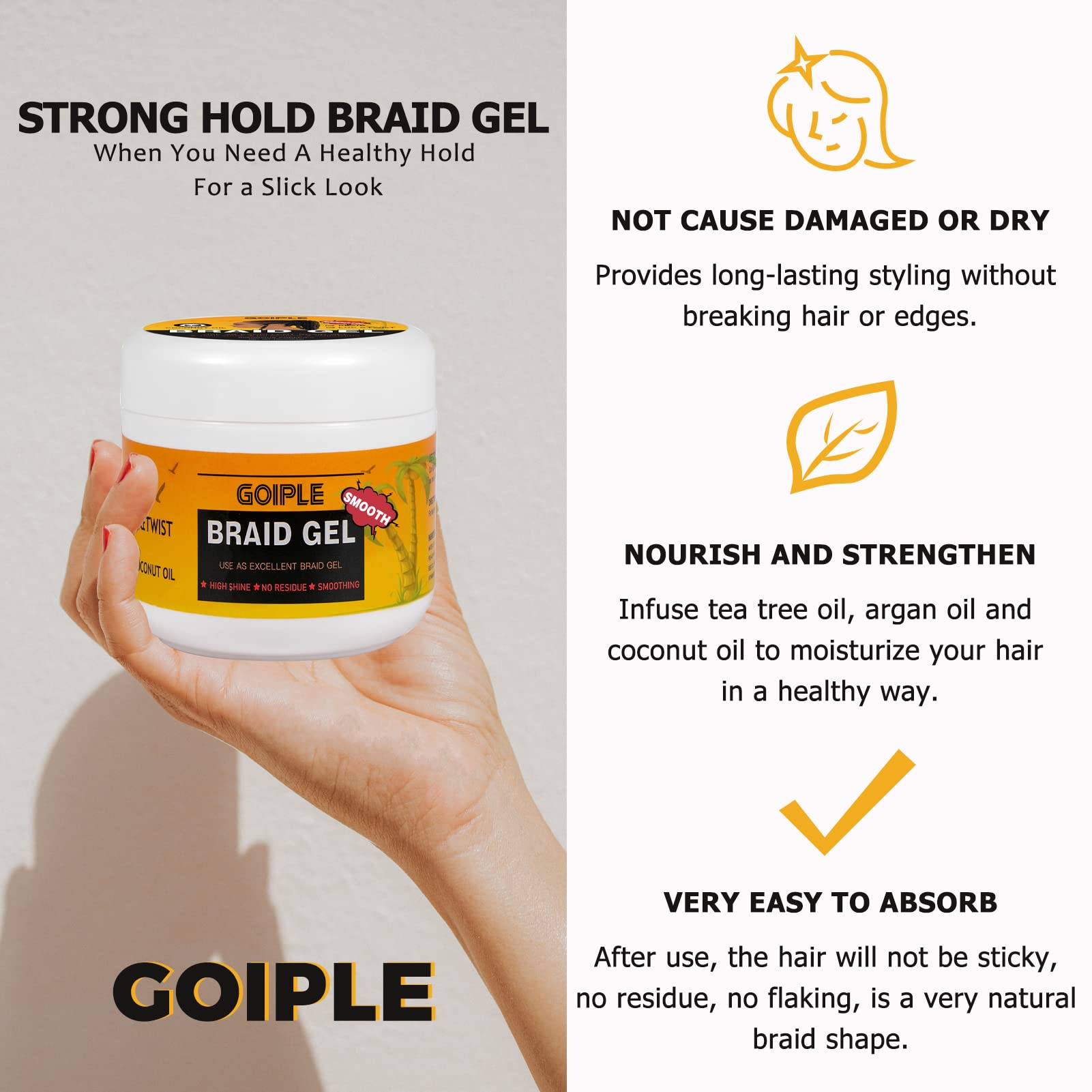 Strong Hold Braid Gel for Braids 16 OZ