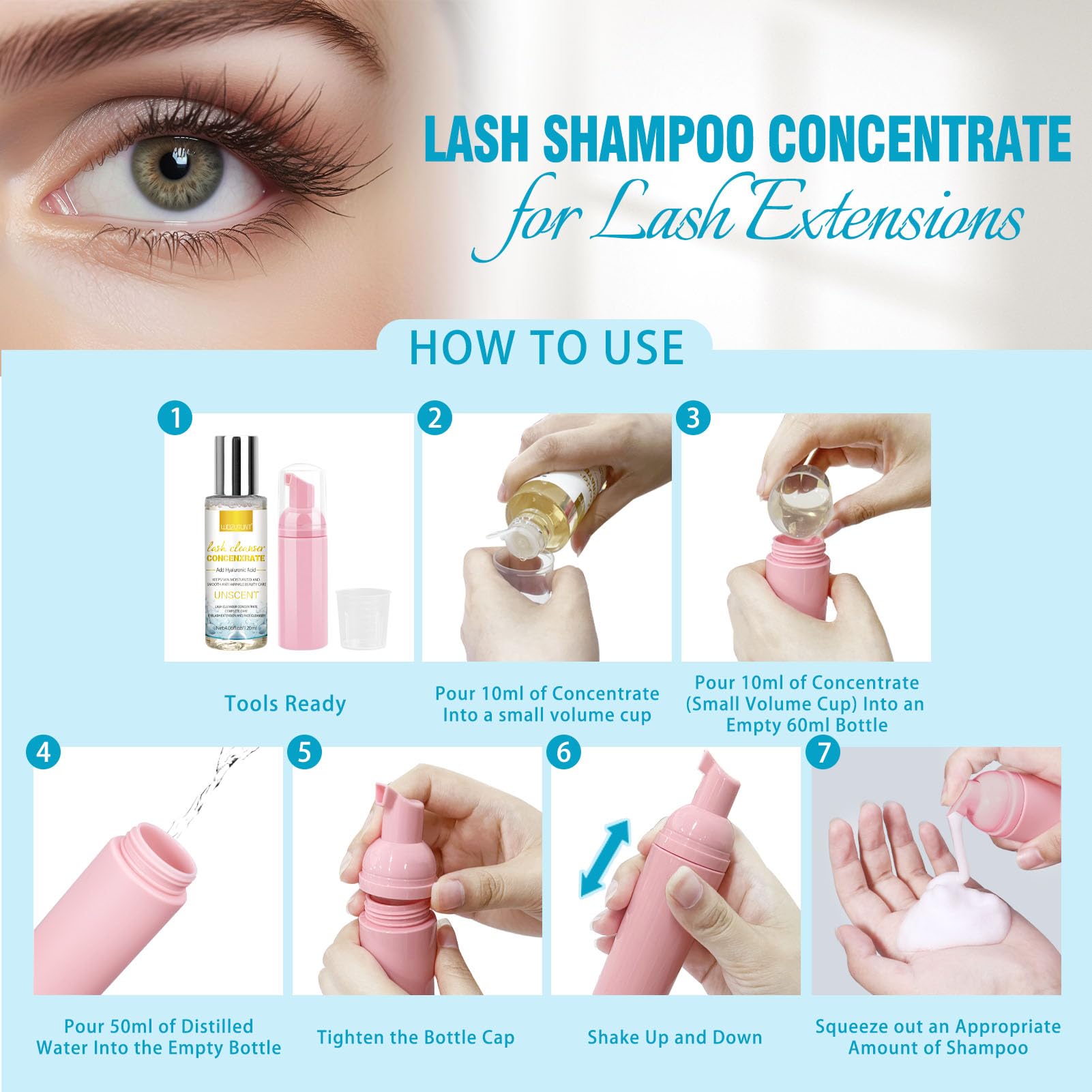 120ML Lash Shampoo Concentrate for Lash Extensions Ser