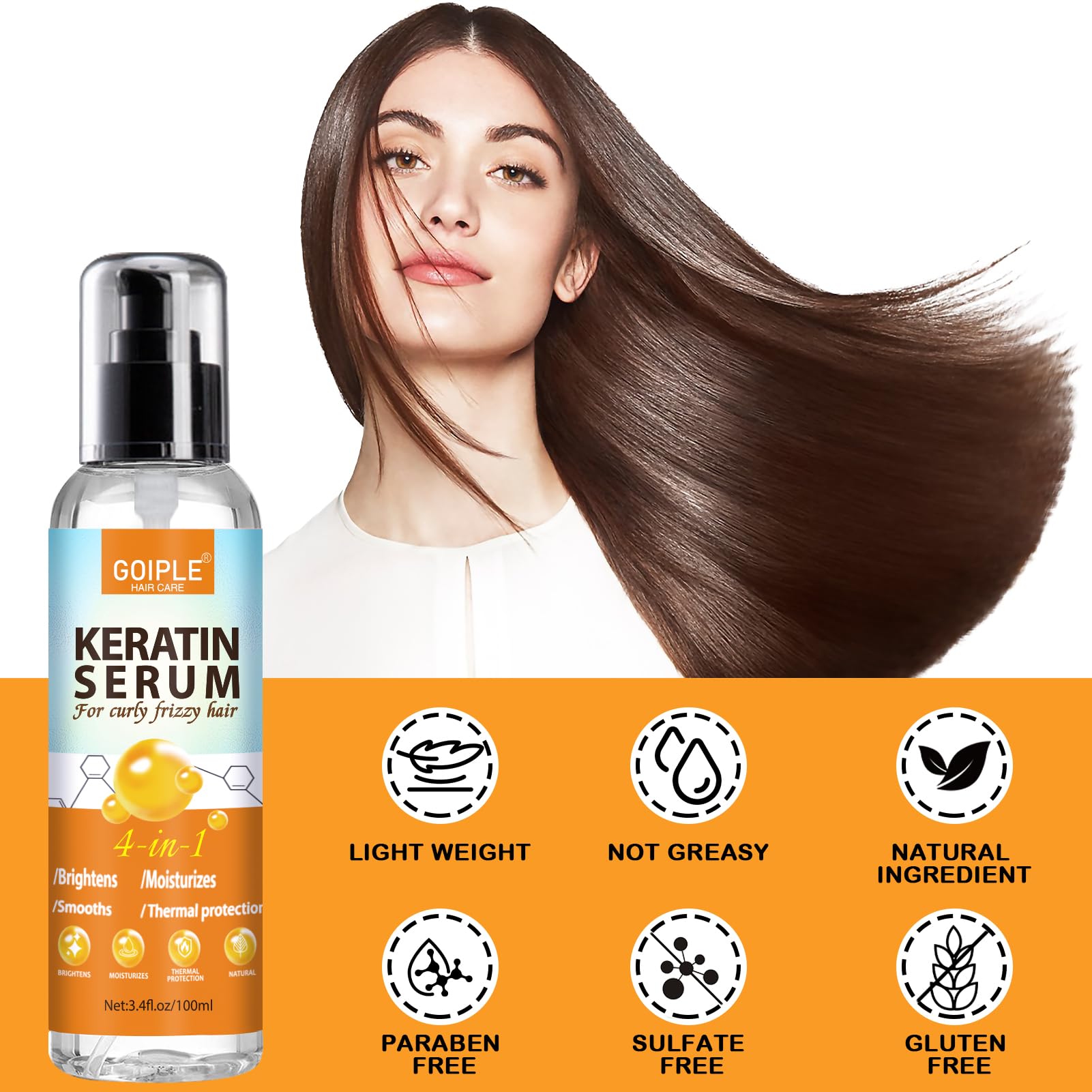 Keratin Protein Hair Serum for Curly Frizzy Hair