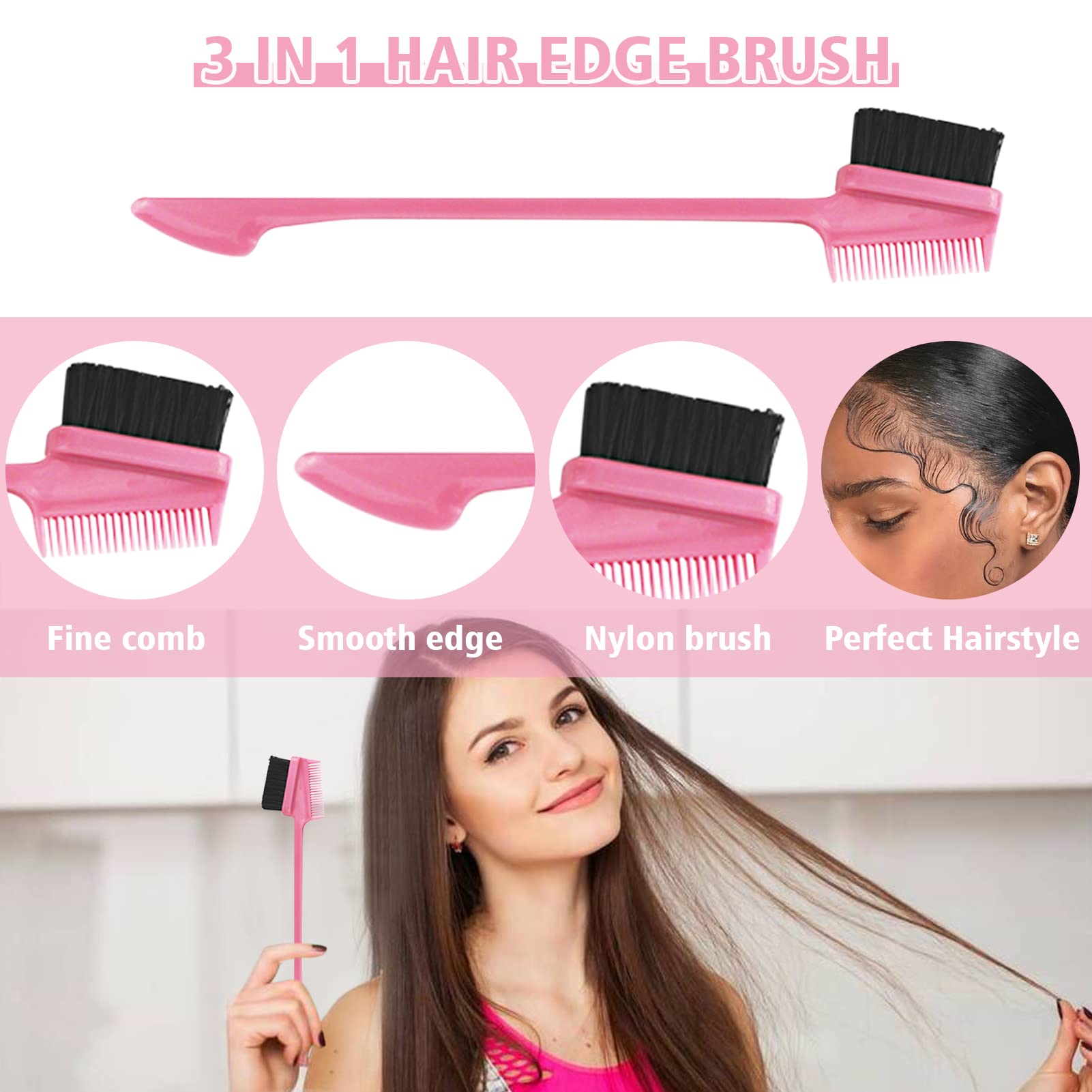 8 Pieces Hair Styling Comb Set for Edge&Back Brushing, Combing, Slicking Hair