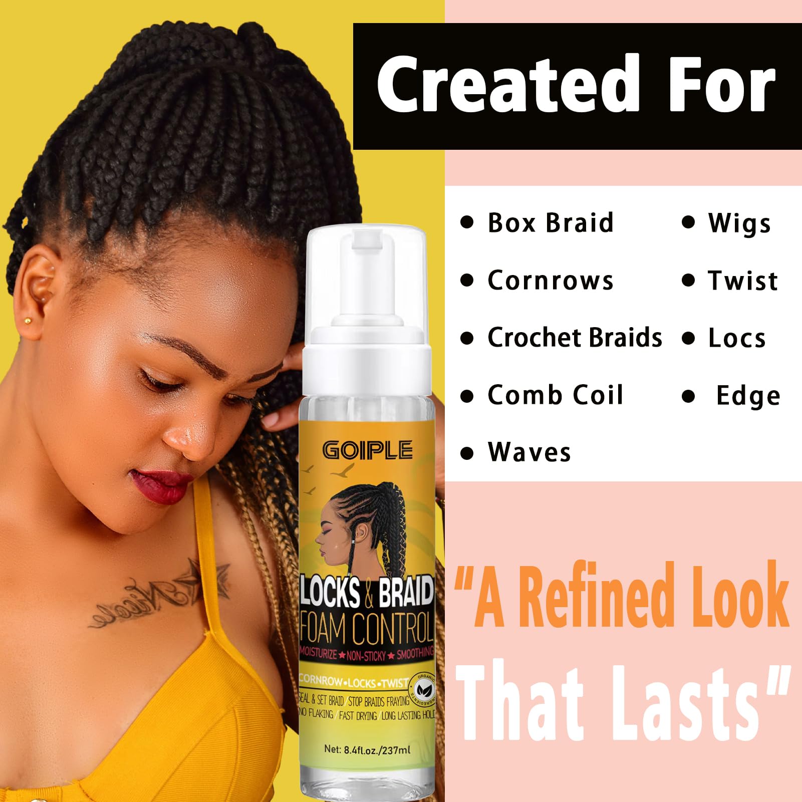 Braid Mousse Hair Braiding Mousse for Braids Twist