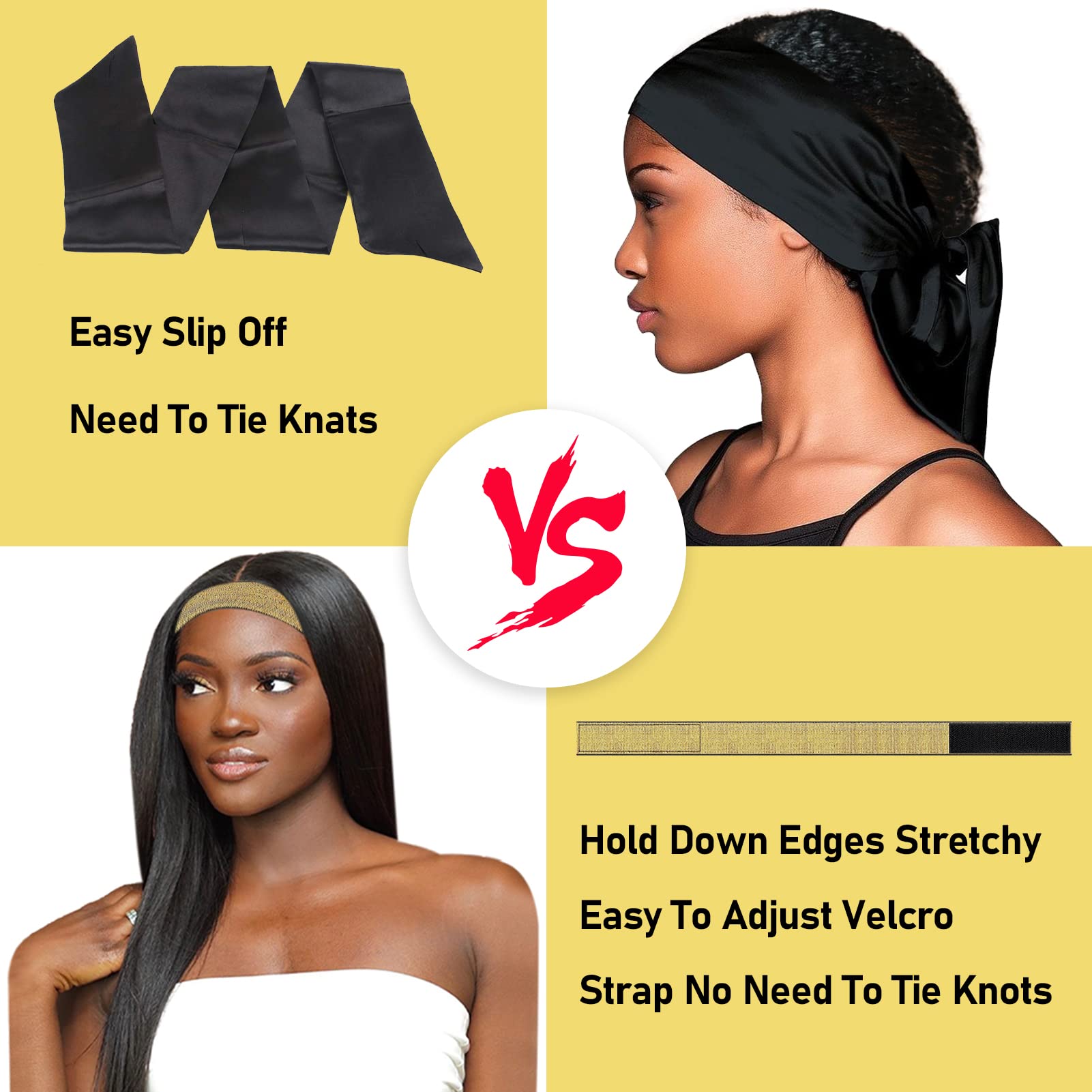 3PCS Elastic Bands for Wig Edges