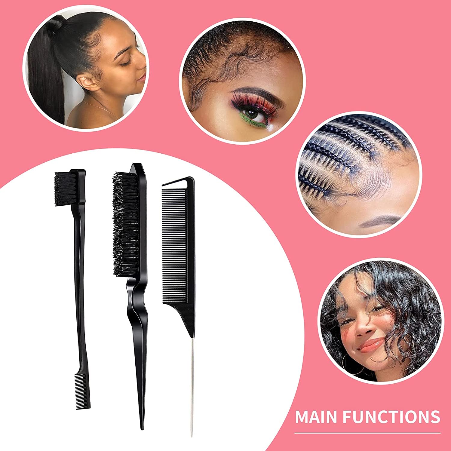 Hair Styling Comb with Hair Stick Set