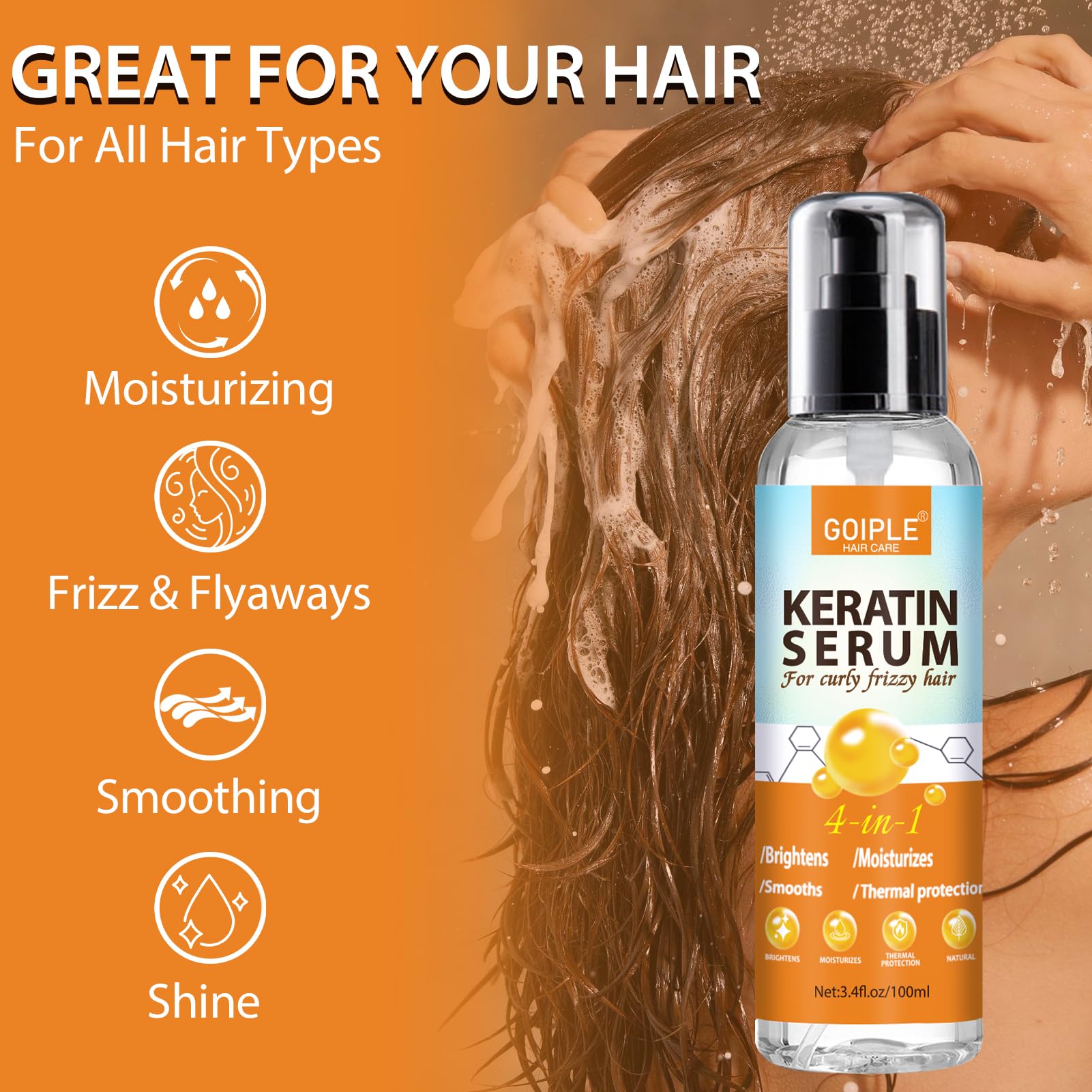 Keratin Protein Hair Serum for Curly Frizzy Hair