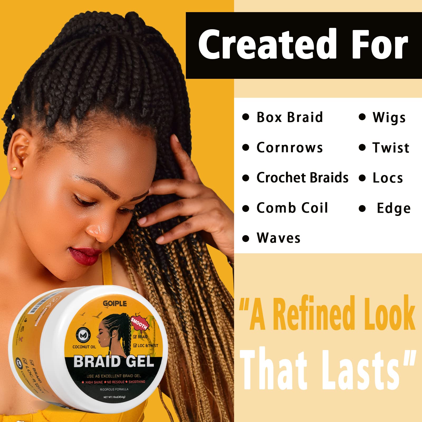 Strong Hold Braid Gel for Braids 16 OZ