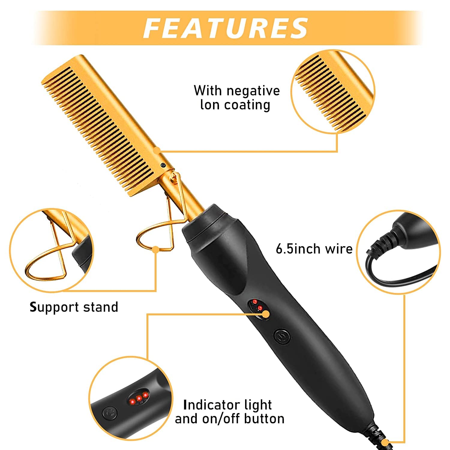 Wig Head Stand Tripod Metalwith Wig Caps, T-Pins, Comb, Hair Clip, Carrying Bag, Hot Comb Set