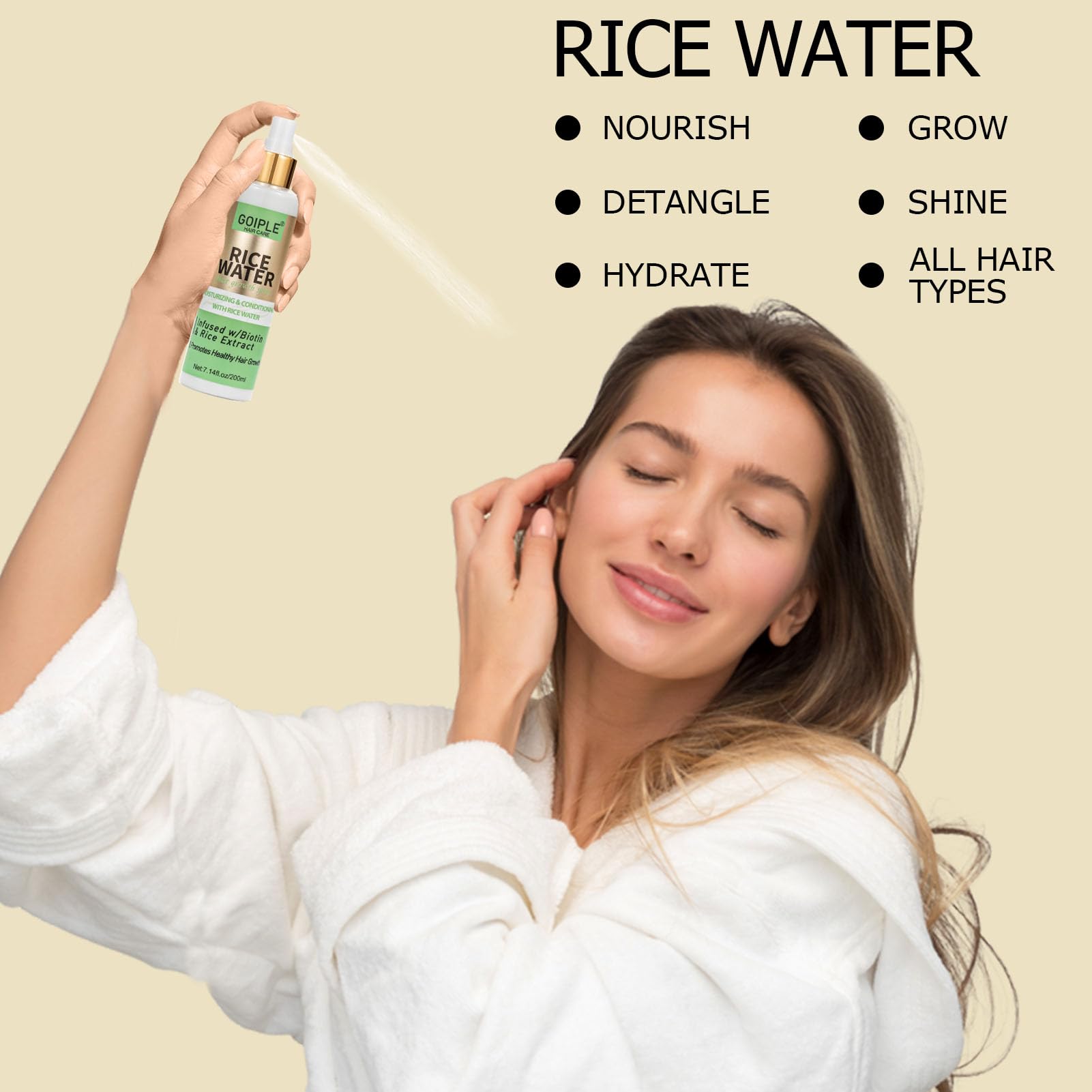 7.14 FL OZ Rice Water For Hair Growth All Natural Vegan