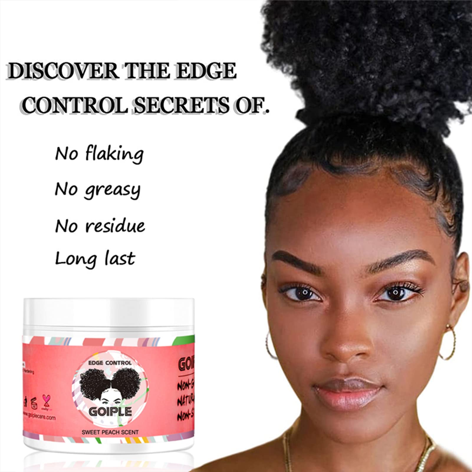 Edge Control Wax for Women Strong Hold 4oz (Sweet Peach )