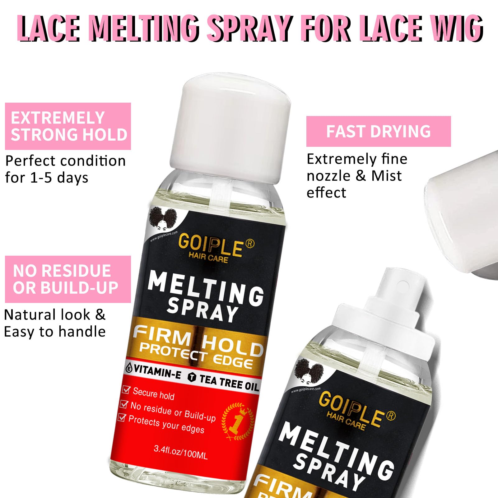 Front Lace Glue Melting Spray Quick Dry Glueless Lace Holding