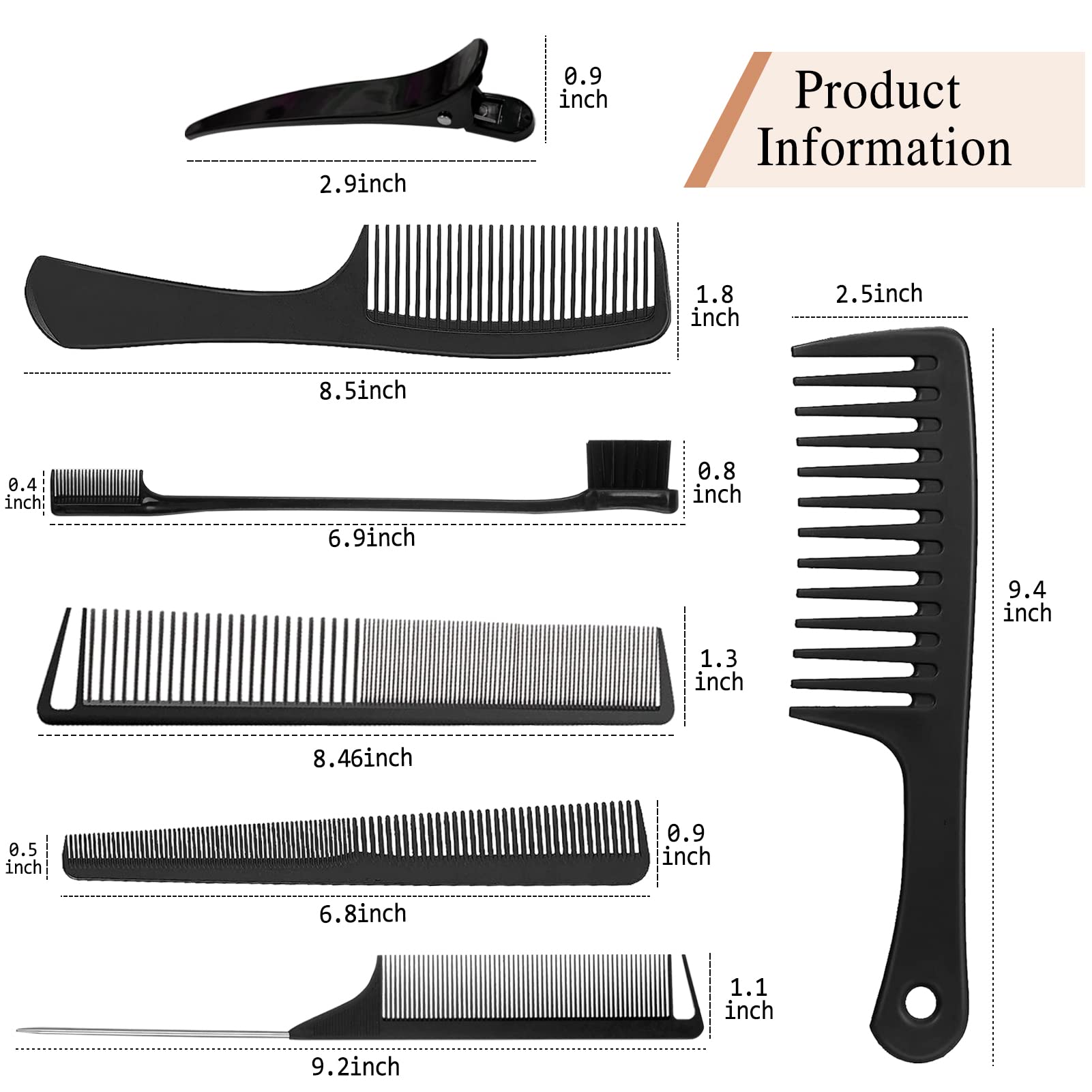 Styling Hair Comb 11PCS Professional Styling Comb Set for Women Men