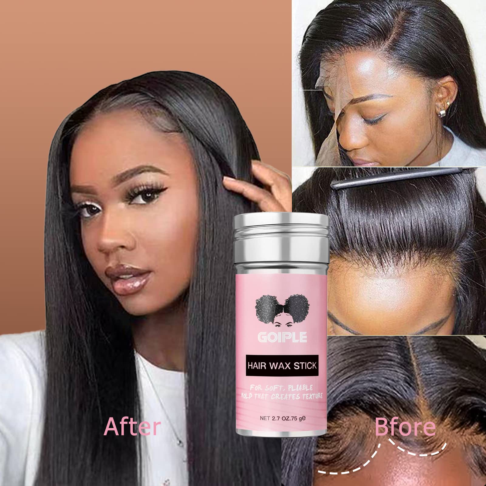 Hair Wax Stick for Hair Wig, Long-Lasting Styling Wax Stick Set