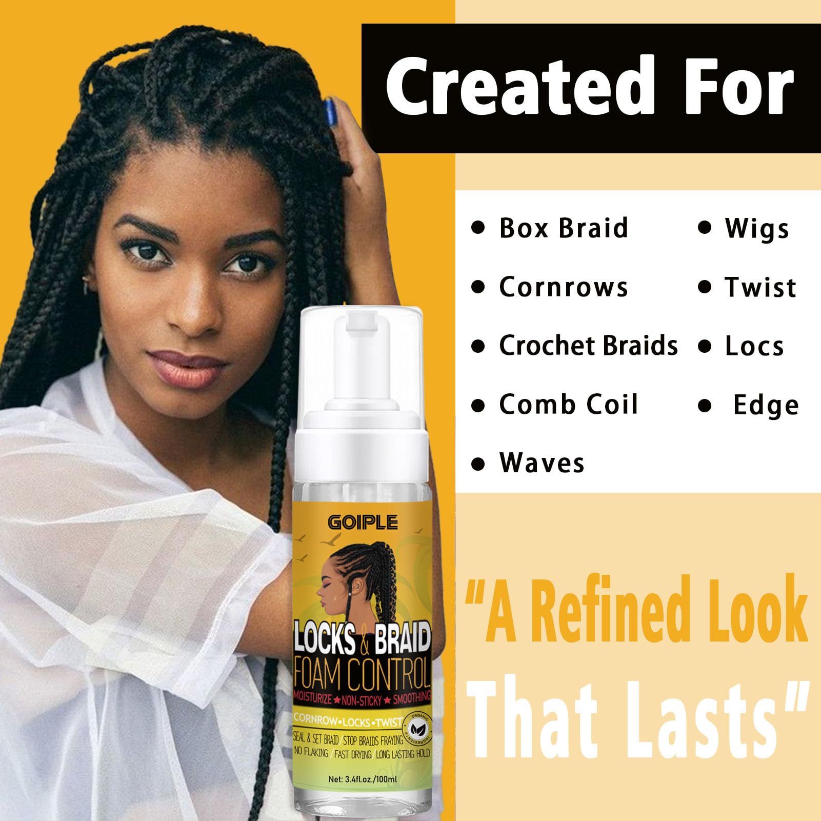 Braid Foam Control Mousse Braiding Mousse for Braids Twist