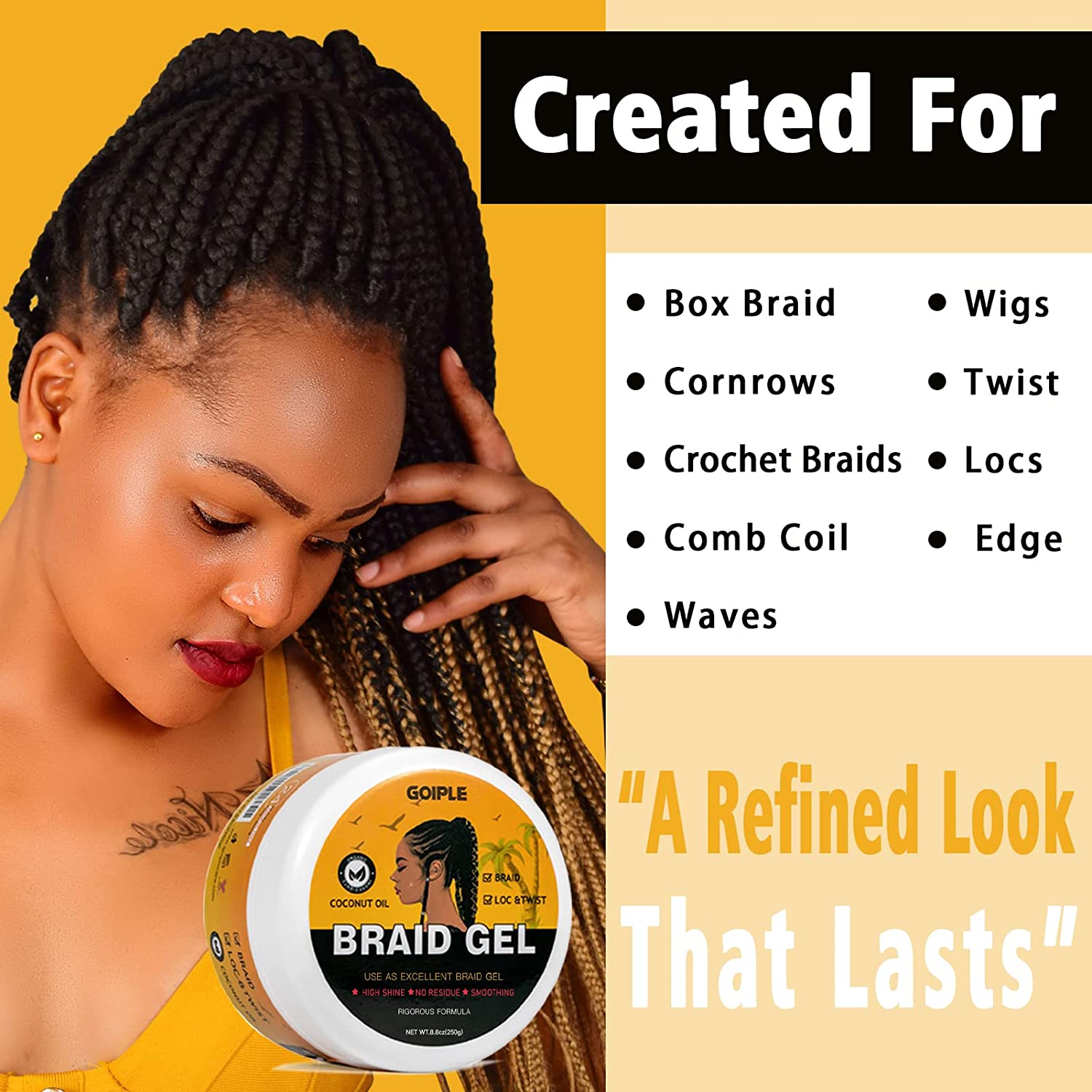 Strong Hold Braid Gel for Twist Set