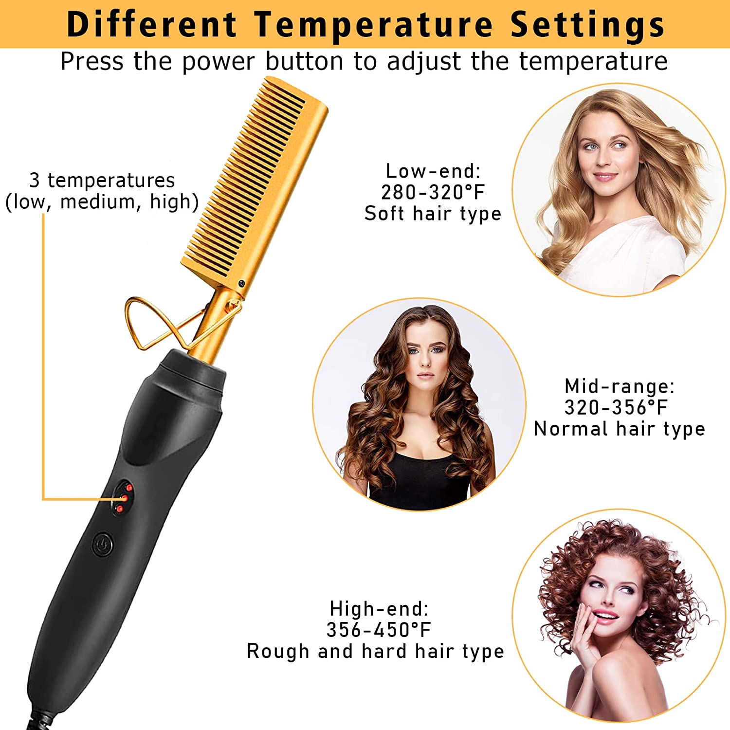 12Pcs Electric Hot Comb Hair Straightener Kit