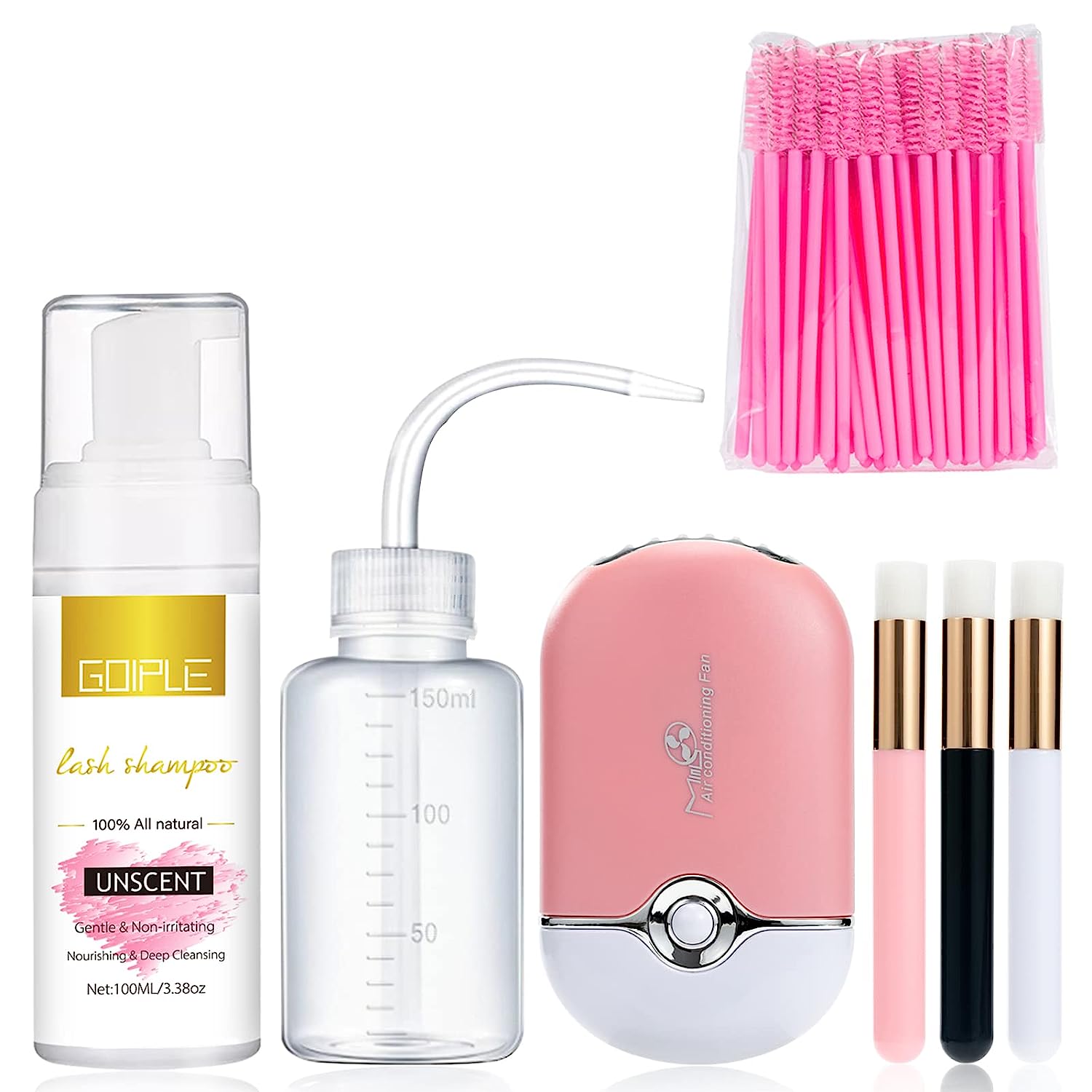 100ml Lash Shampoo for Extensions with USB Mini Portable Fan