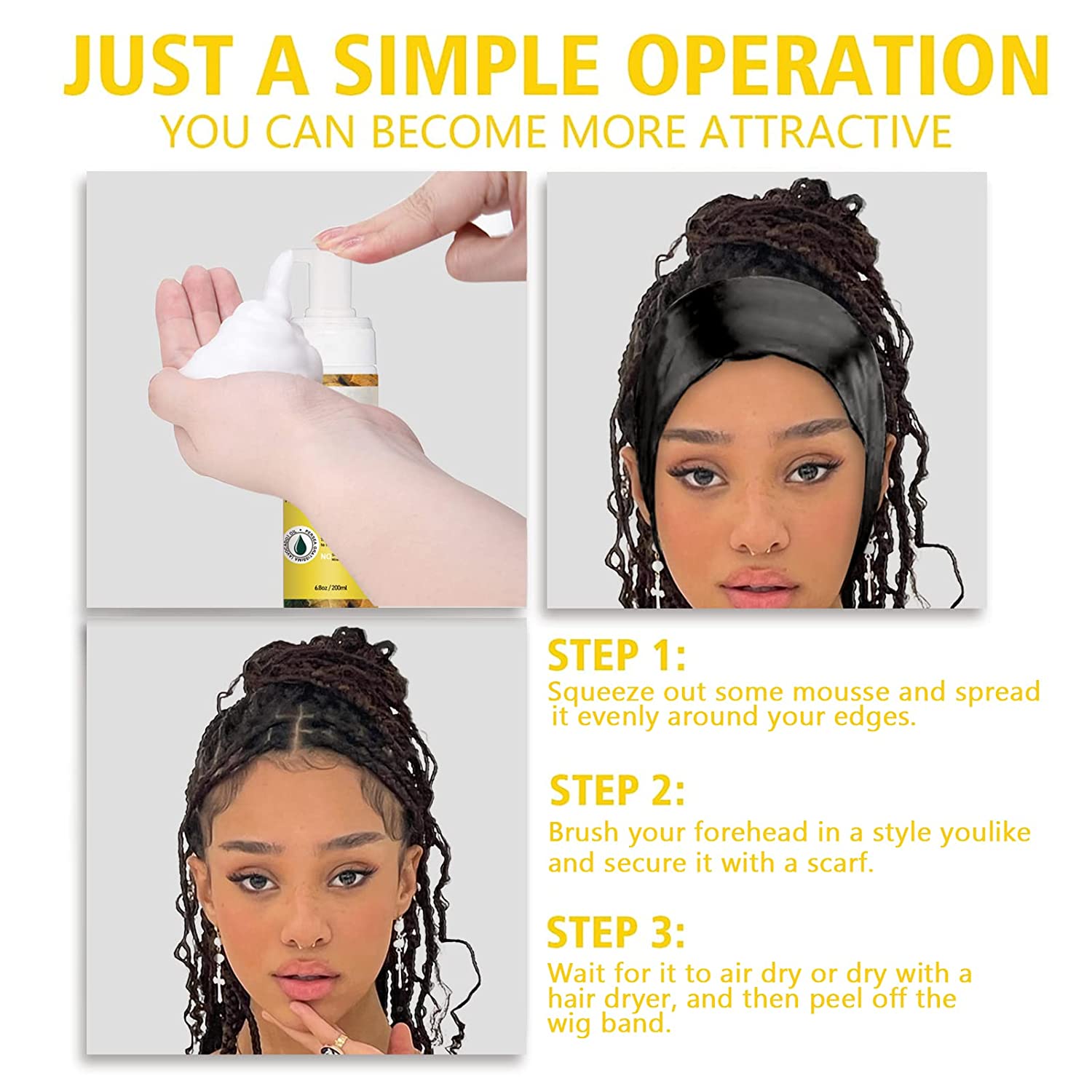 Do Hair Mousse Freshen Braided Curls Hair Mousse Set: Define Your Style with Curly and Braided Elegance